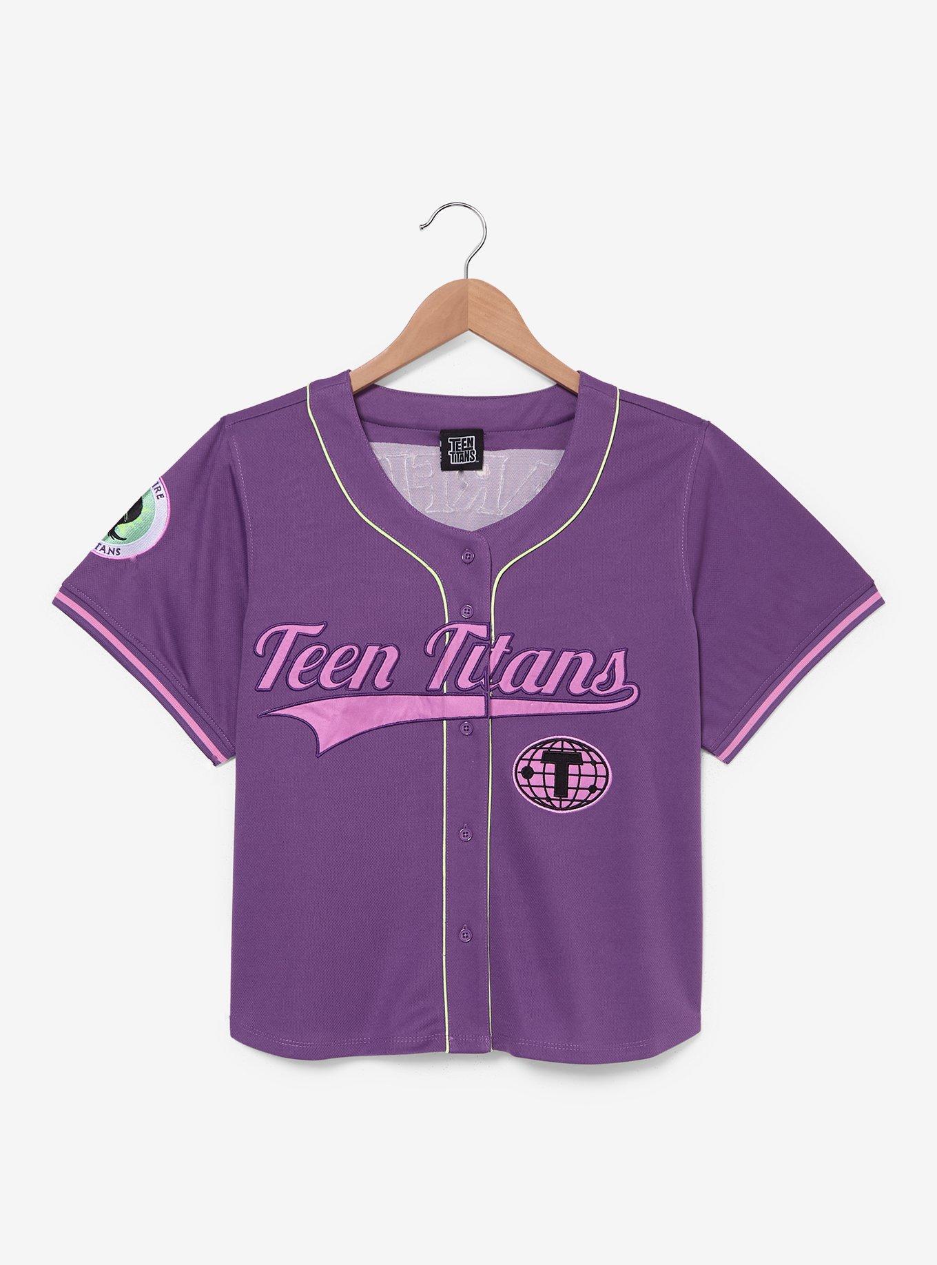 Teen Titans Starfire Glow-in-the-Dark Women's Cropped Baseball Jersey — BoxLunch Exclusive