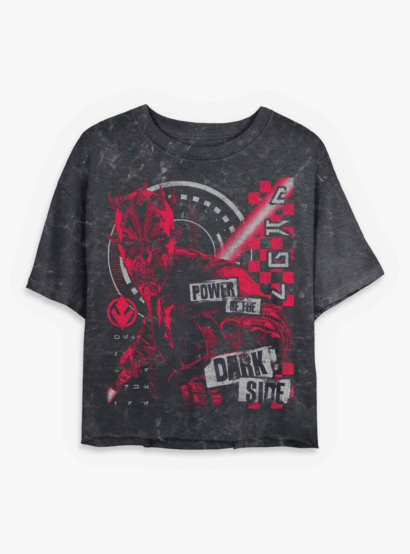 Star Wars: Maul - Shadow Lord Power Of The Dark Side Mineral Wash Womens Crop T-Shirt BoxLunch Exclusive, , hi-res