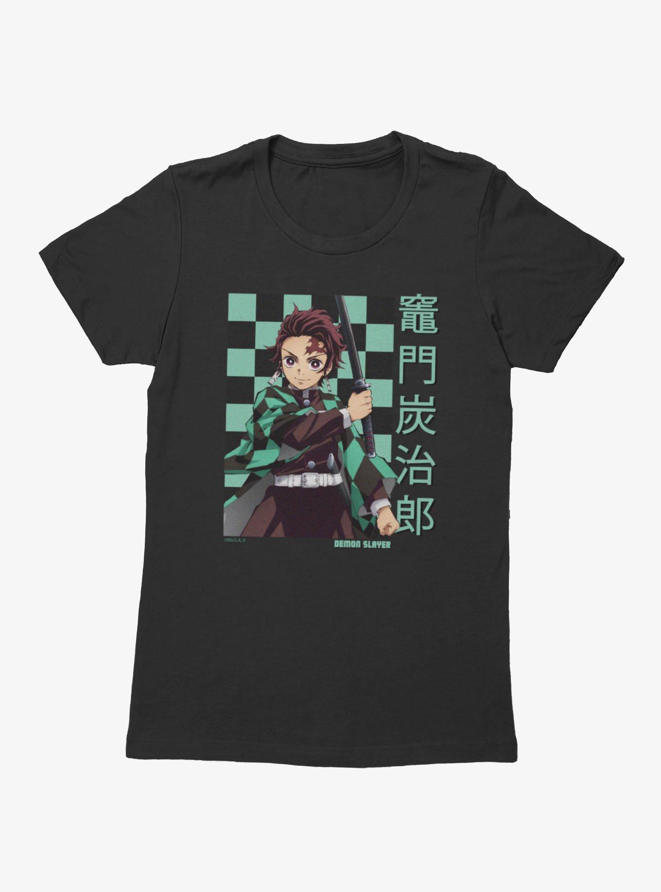 Demon Slayer Checkered Tanjiro Portrait Womens T-Shirt, , hi-res