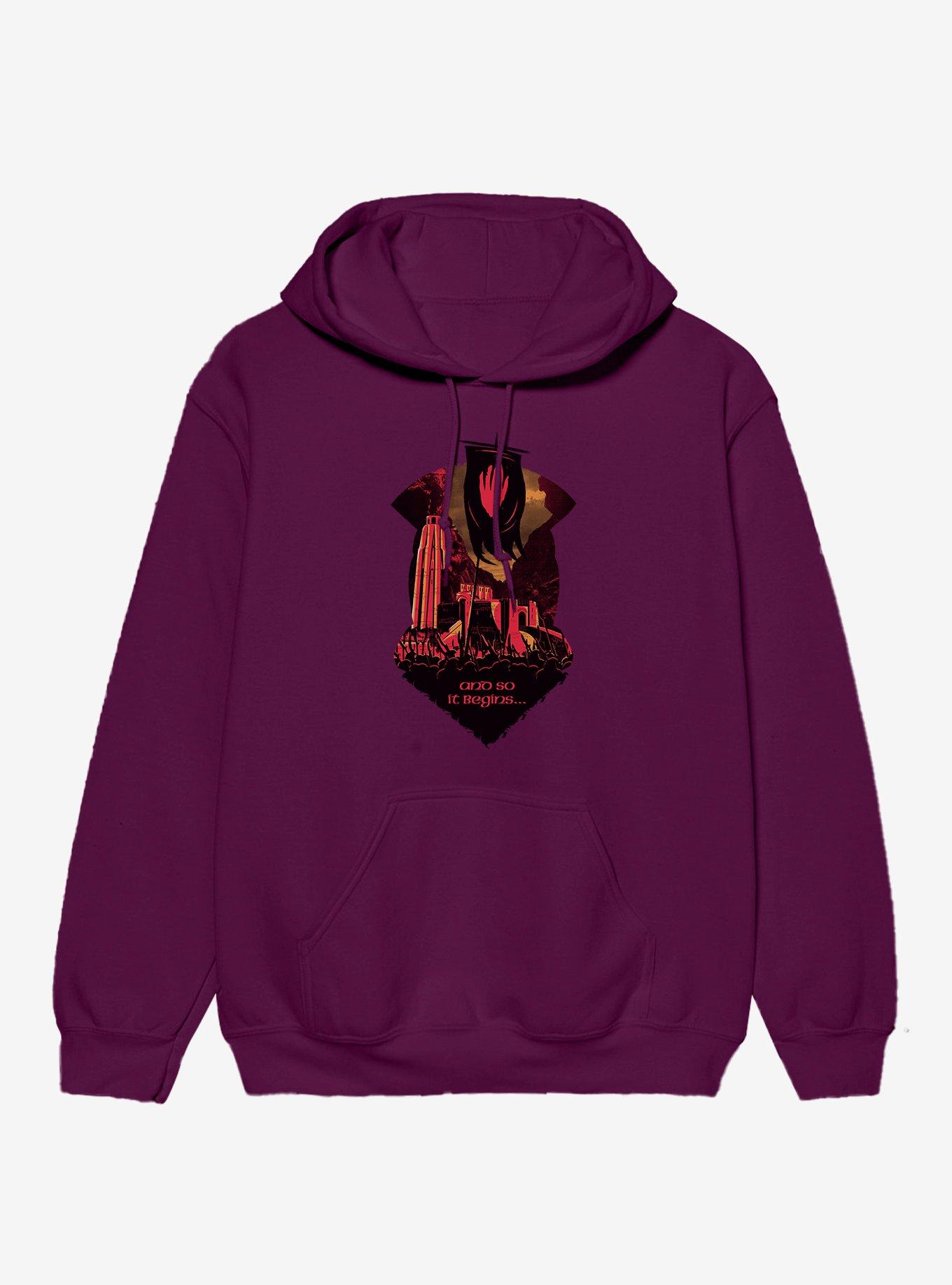 The Lord Of The Rings And So It Begins... Hoodie, MAROON, hi-res view 1