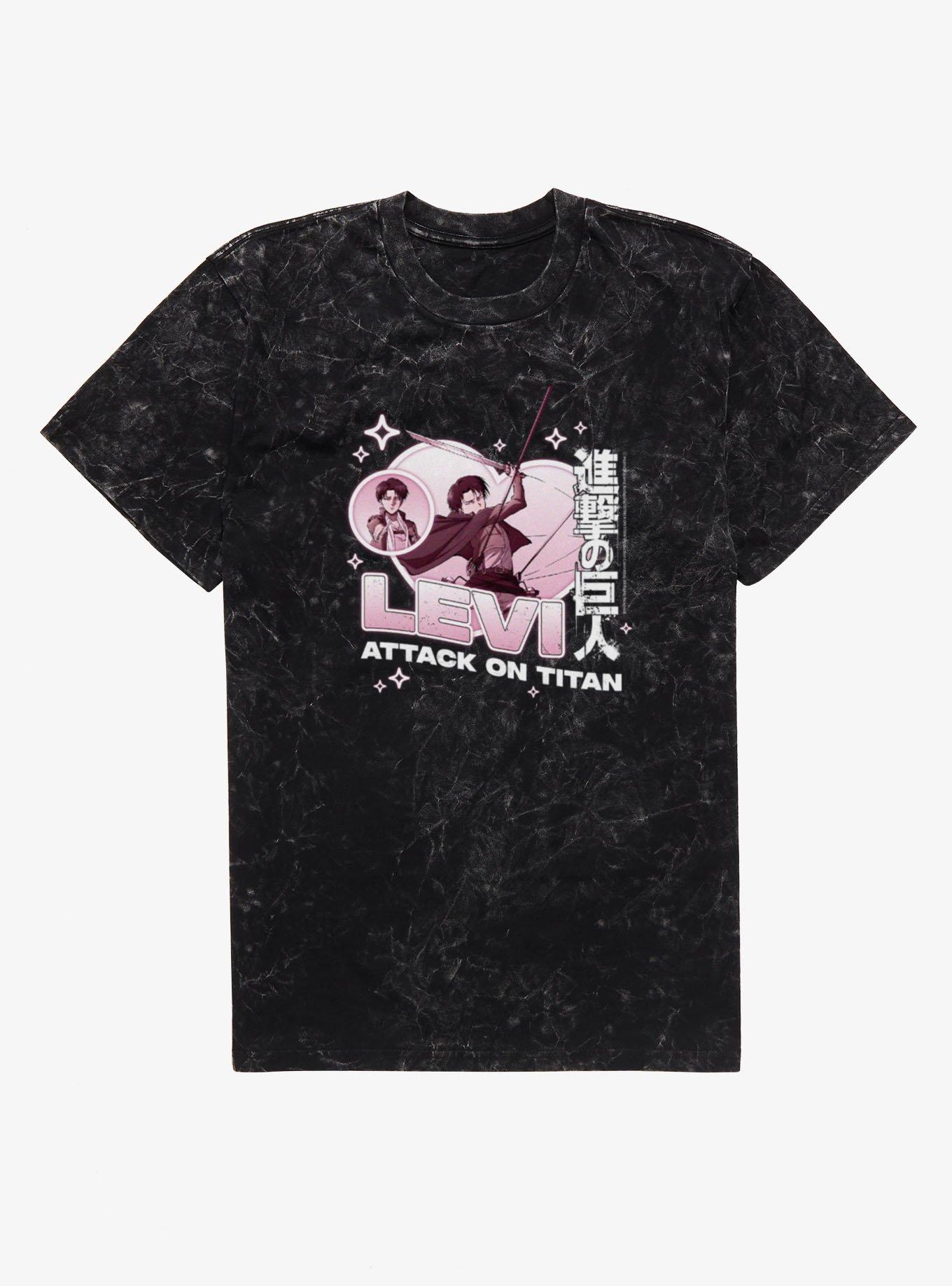 Attack On Titan Levi Pink Hearts Mineral Wash T-Shirt, , hi-res