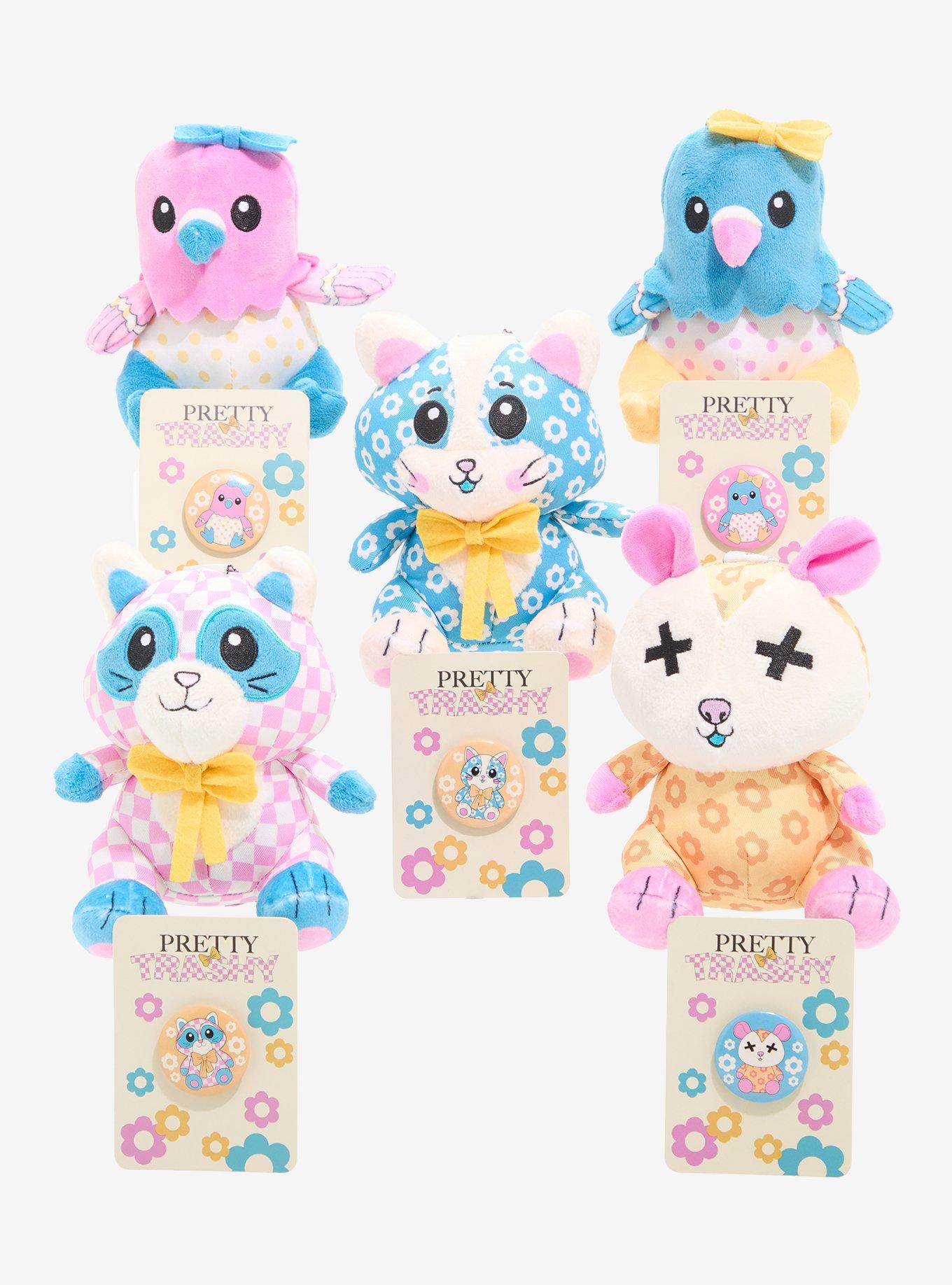 Pretty Trashy Blind Box Plush Bag Charm With Button Pin, , hi-res