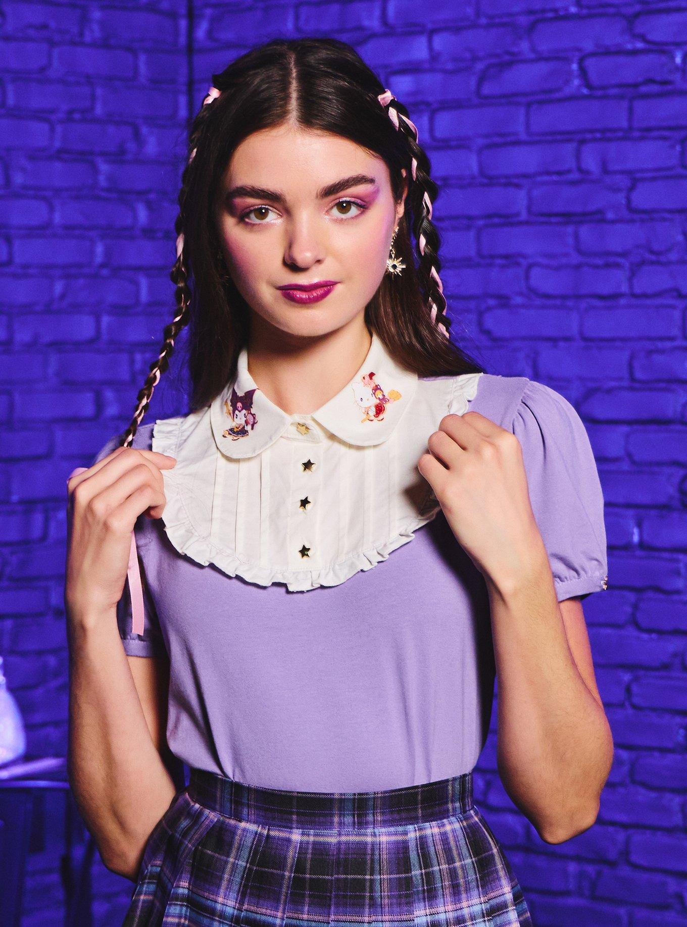 Hello Kitty And Friends Magic Kuromi & Hello Kitty Girls Collared Top