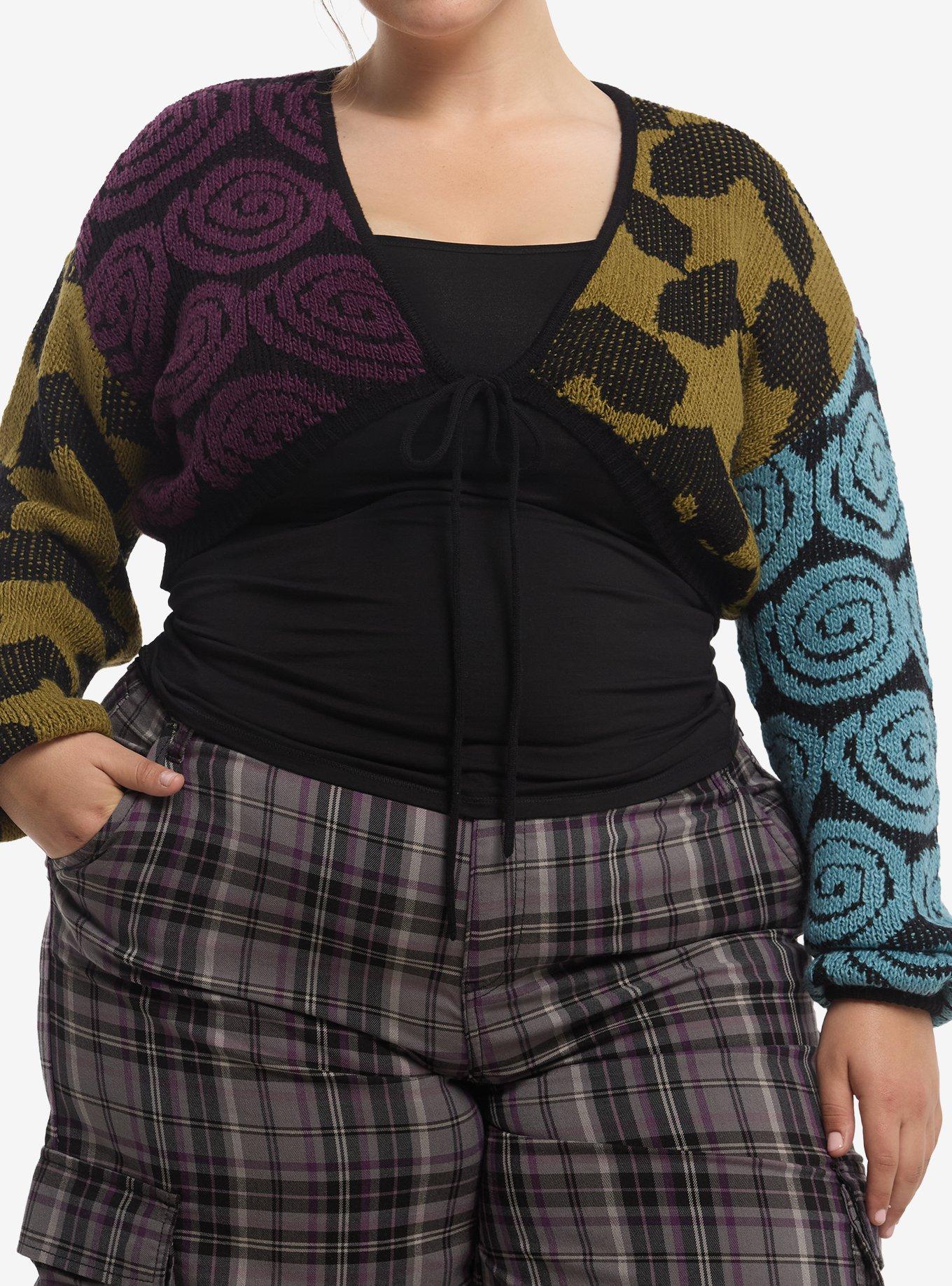 Thorn & Fable Stars & Swirls Girls Knit Shrug Plus Size, , hi-res
