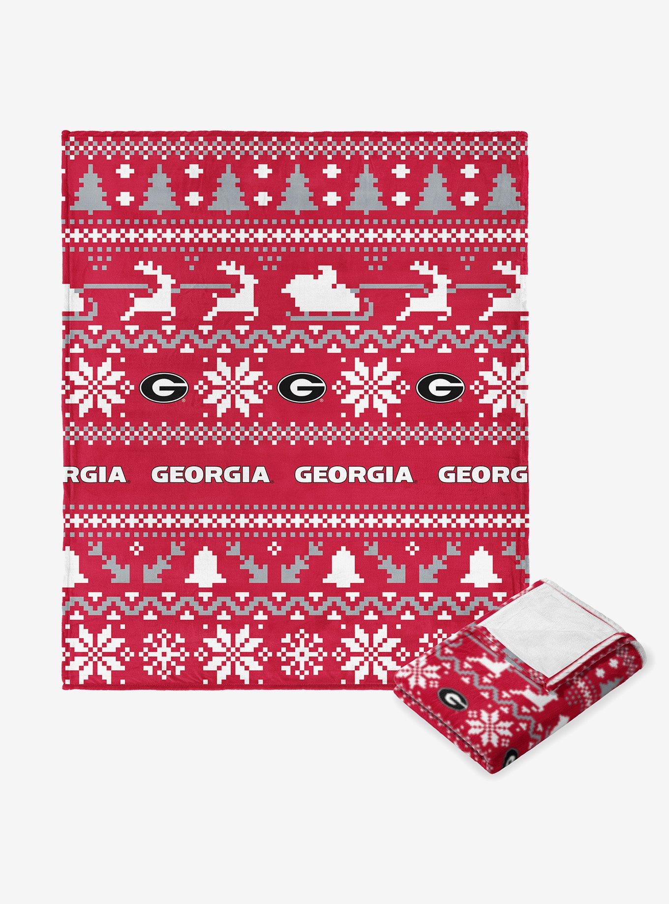 NCAA Georgia Bulldogs Christmas Time Silk Touch Throw Blanket, , hi-res