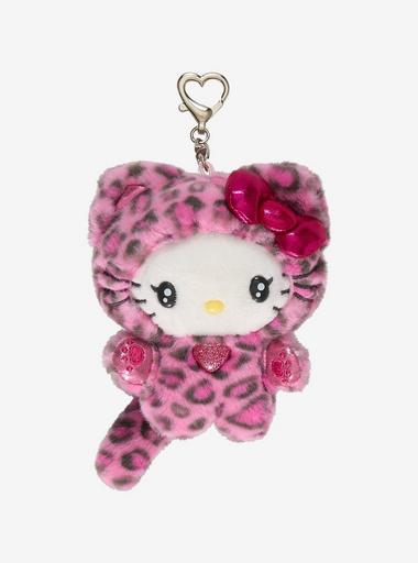 ぬいぐるみ・マスコット HLTxHello Kitty Plush Charm Sanrio Japan Originals Hello Kitty Leopard Plush Bag Charm | Hot Topic