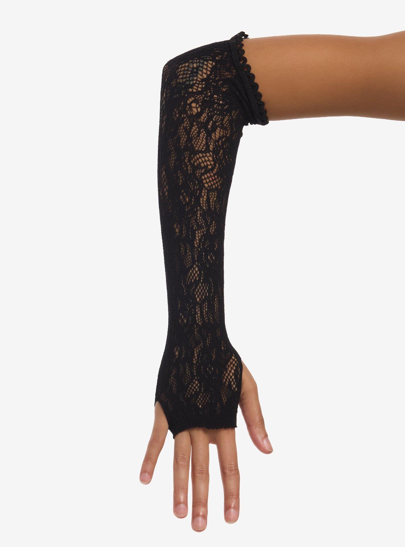 Black Floral Lace Arm Warmers | Hot Topic
