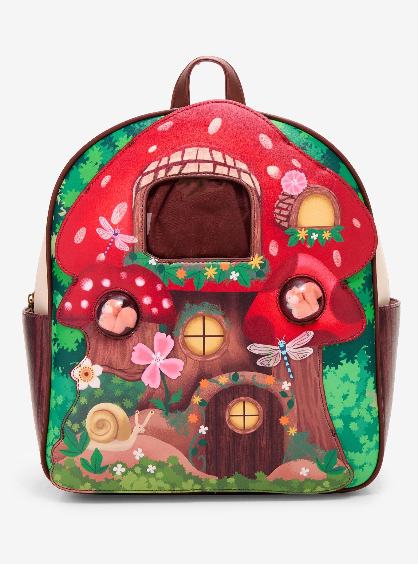 Mushroom House Clear Pockets Mini Backpack, , hi-res