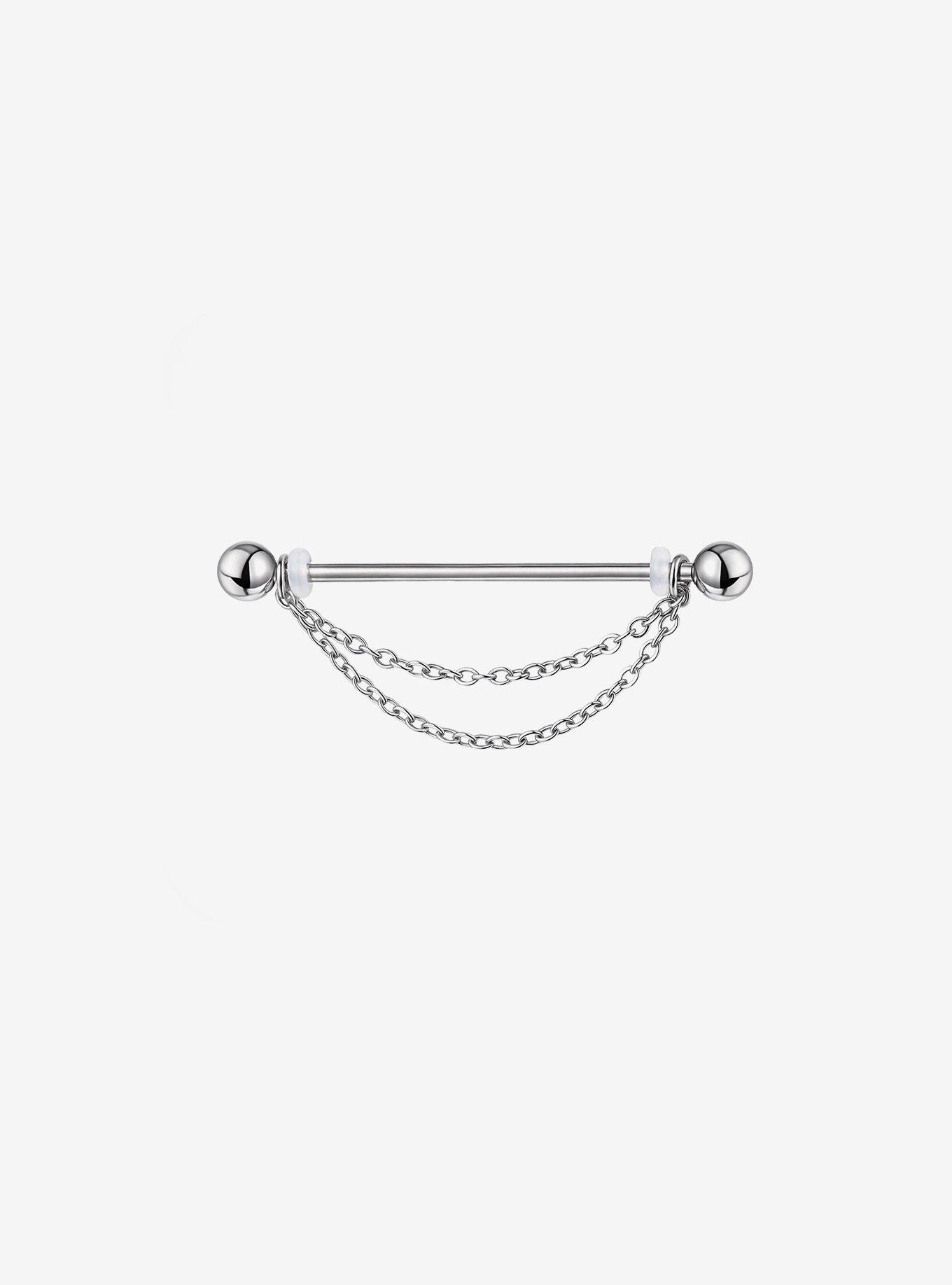 Steel Silver Chain Industrial Barbell, , hi-res