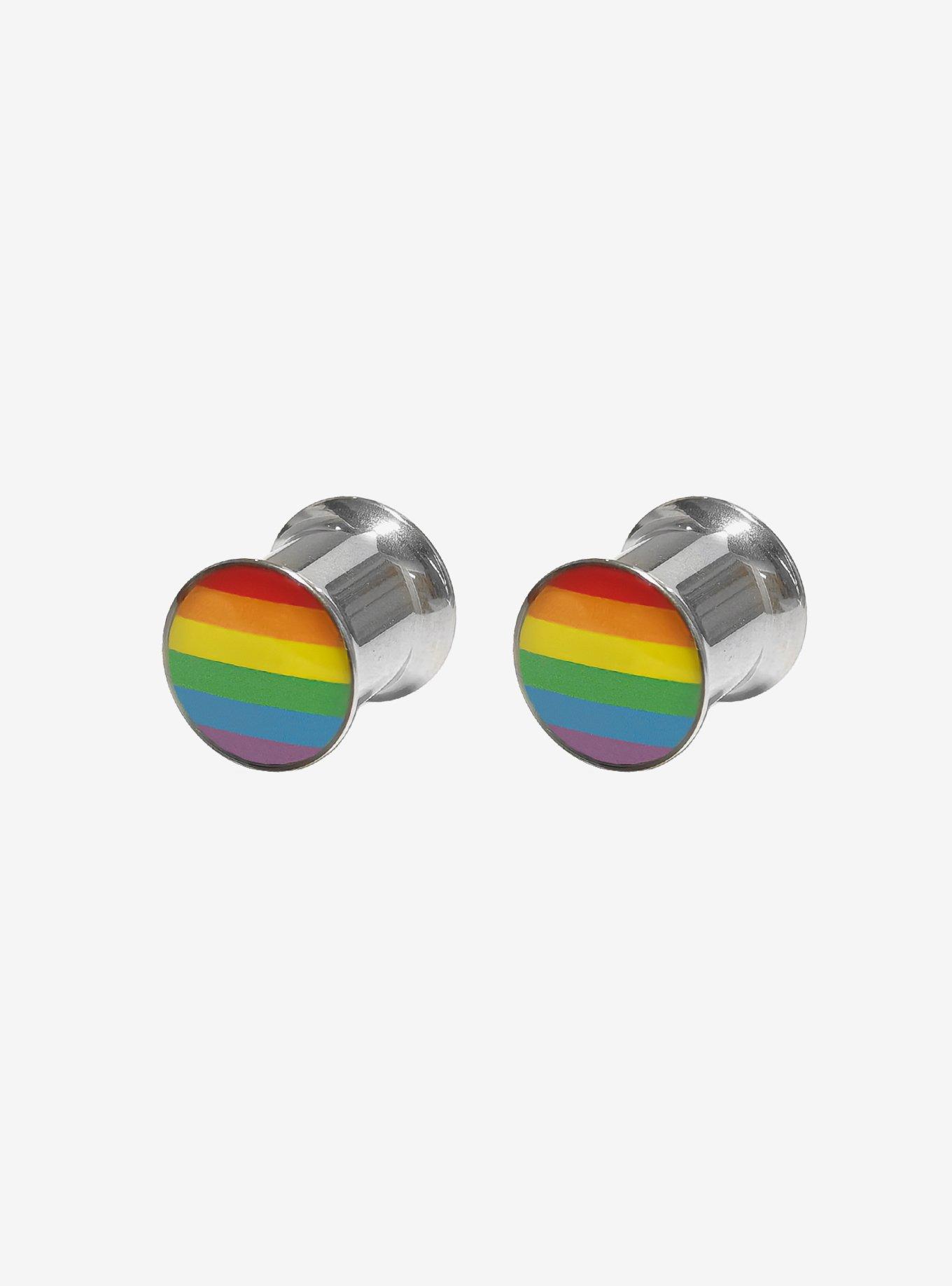 Steel Rainbow Stripe Plug 2 Pack