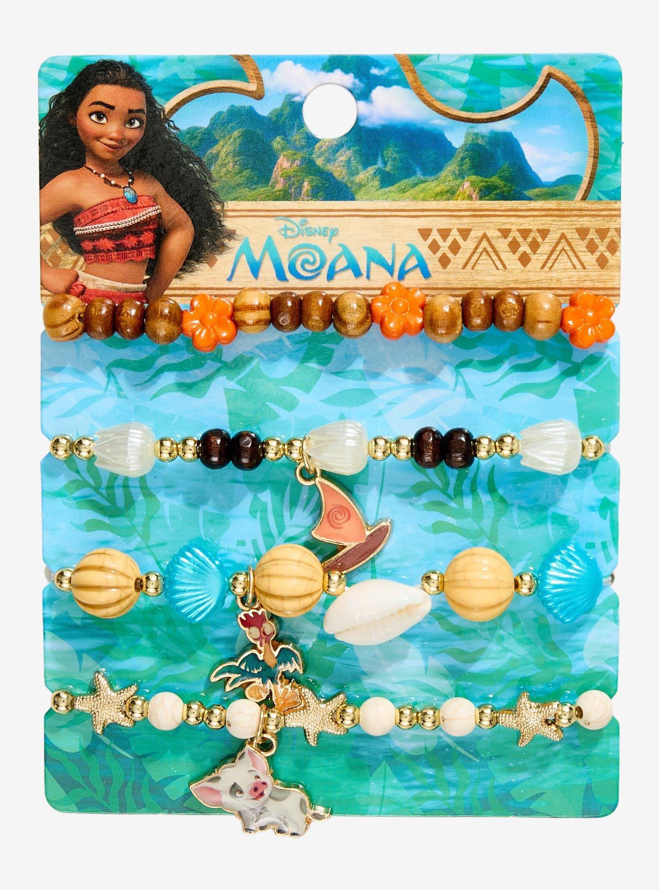 Disney Moana Character Shell Bead Bracelet Set, , hi-res