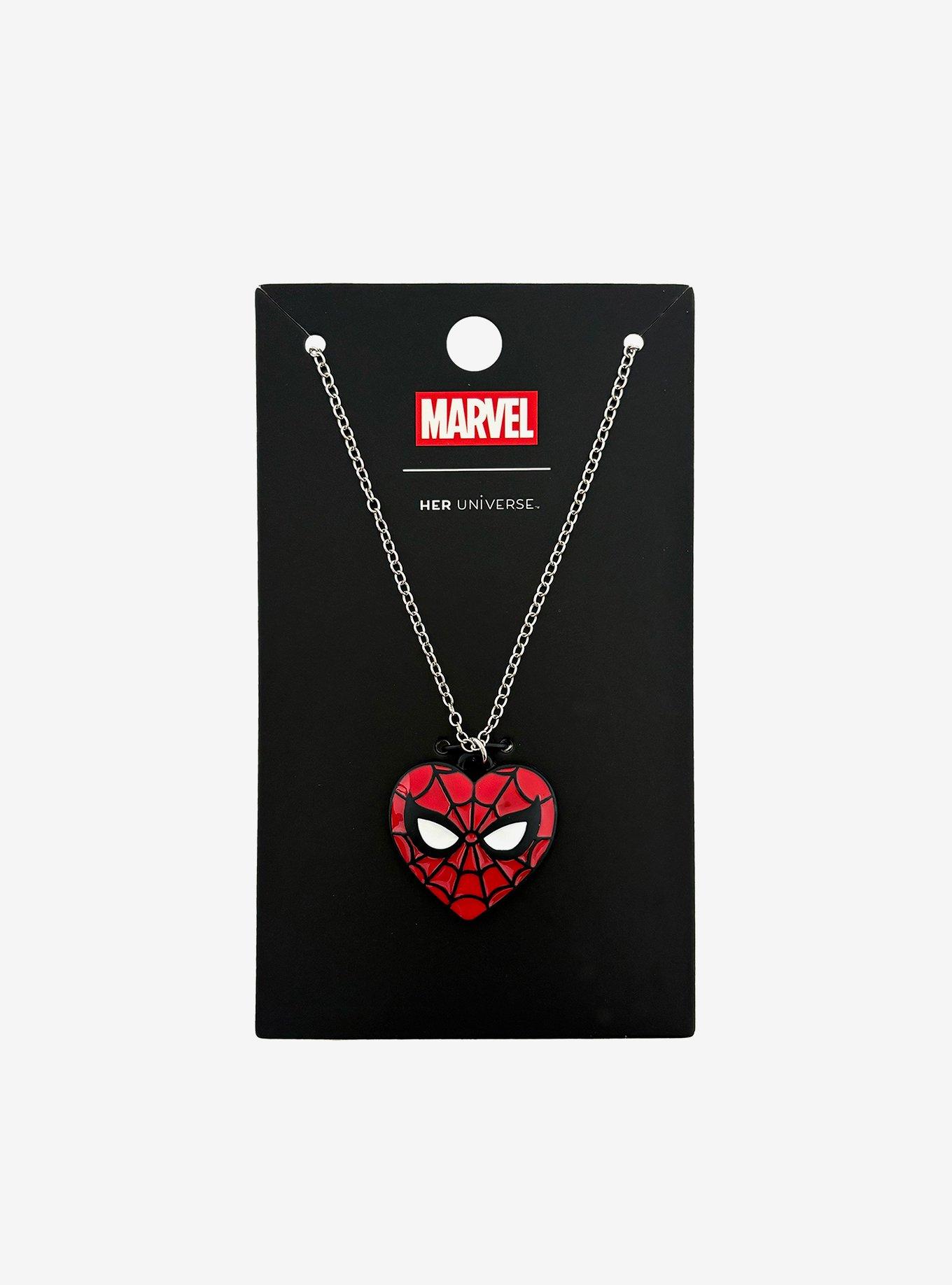 Her Universe Marvel Spider-Man Heart Pendant Necklace, , hi-res