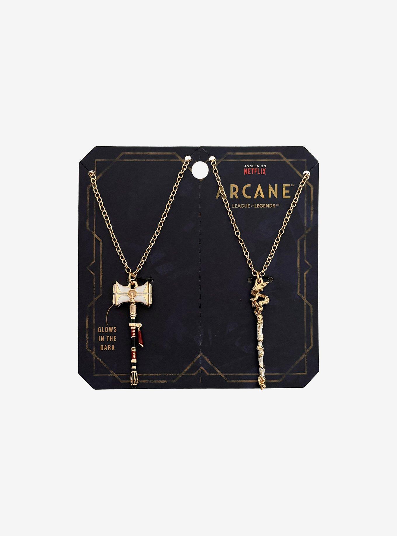 Arcane Viktor & Jayce Weapon Glow-In-The-Dark Best Friend Necklace Set, , hi-res