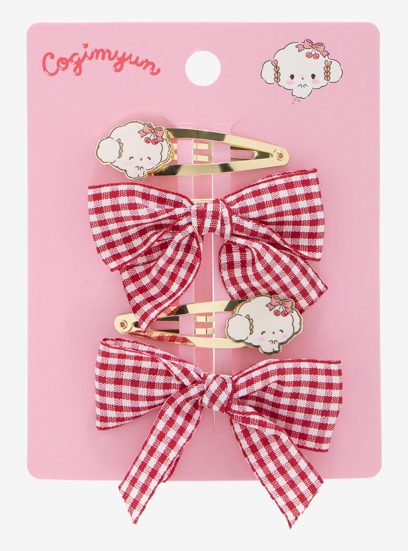Cogimyun Gingham Bow Hair Clip Set, , hi-res