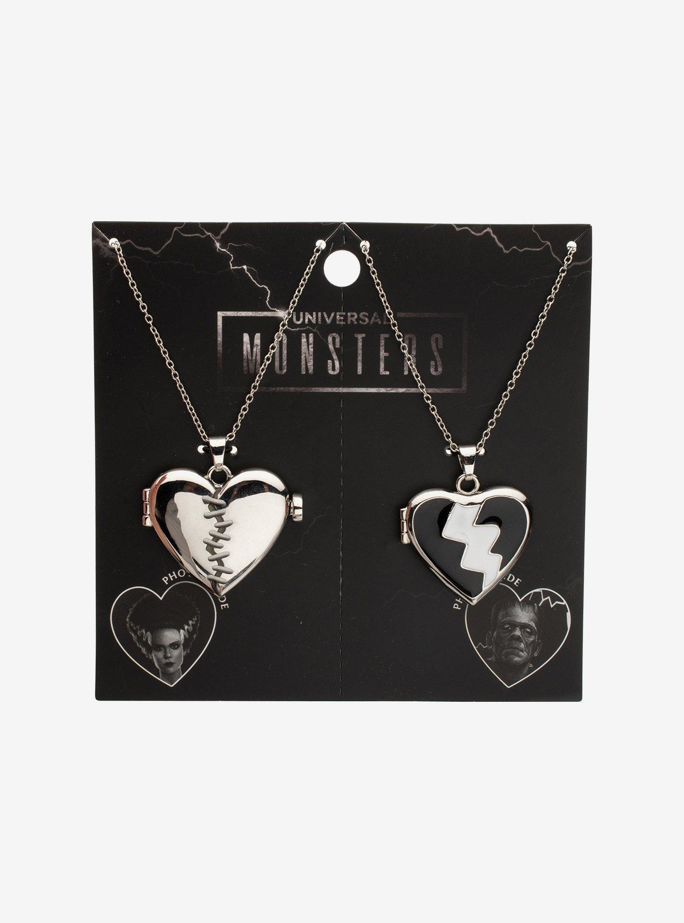 Universal Monsters Frankenstein & The Bride Best Friend Necklace Set, , hi-res