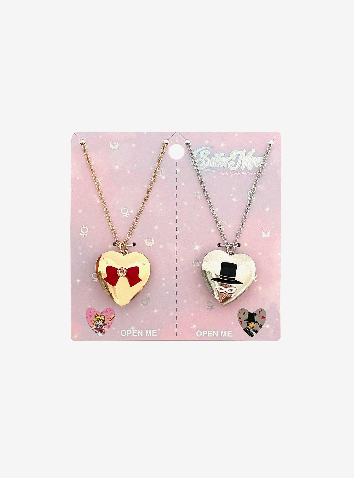 Pretty Guardian Sailor Moon Tuxedo Mask & Sailor Moon Locket Best Friend Necklace Set, , hi-res