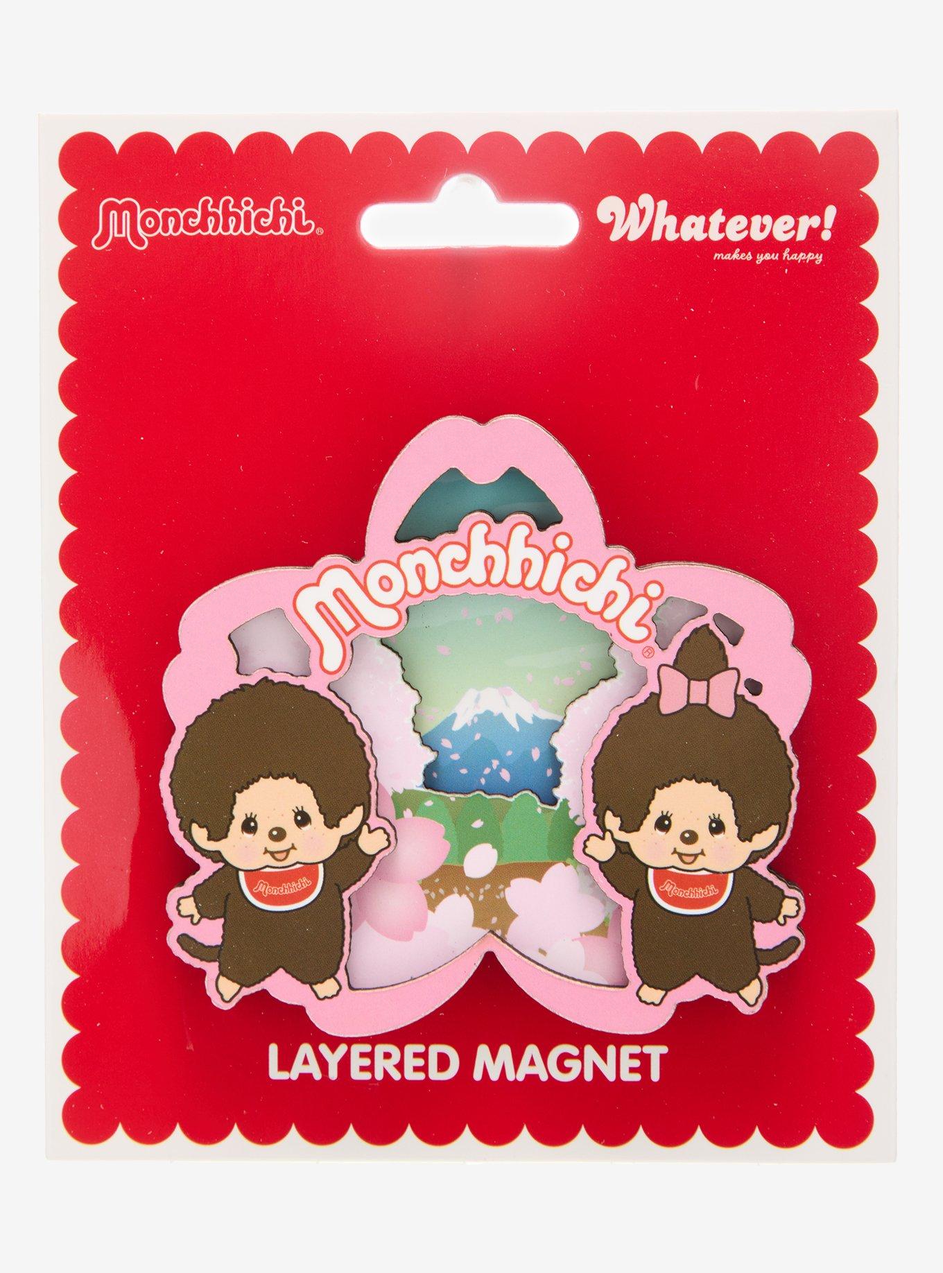 Whatever! Makes You Happy X Monchhichi Cherry Blossom Layered Magnet, , hi-res