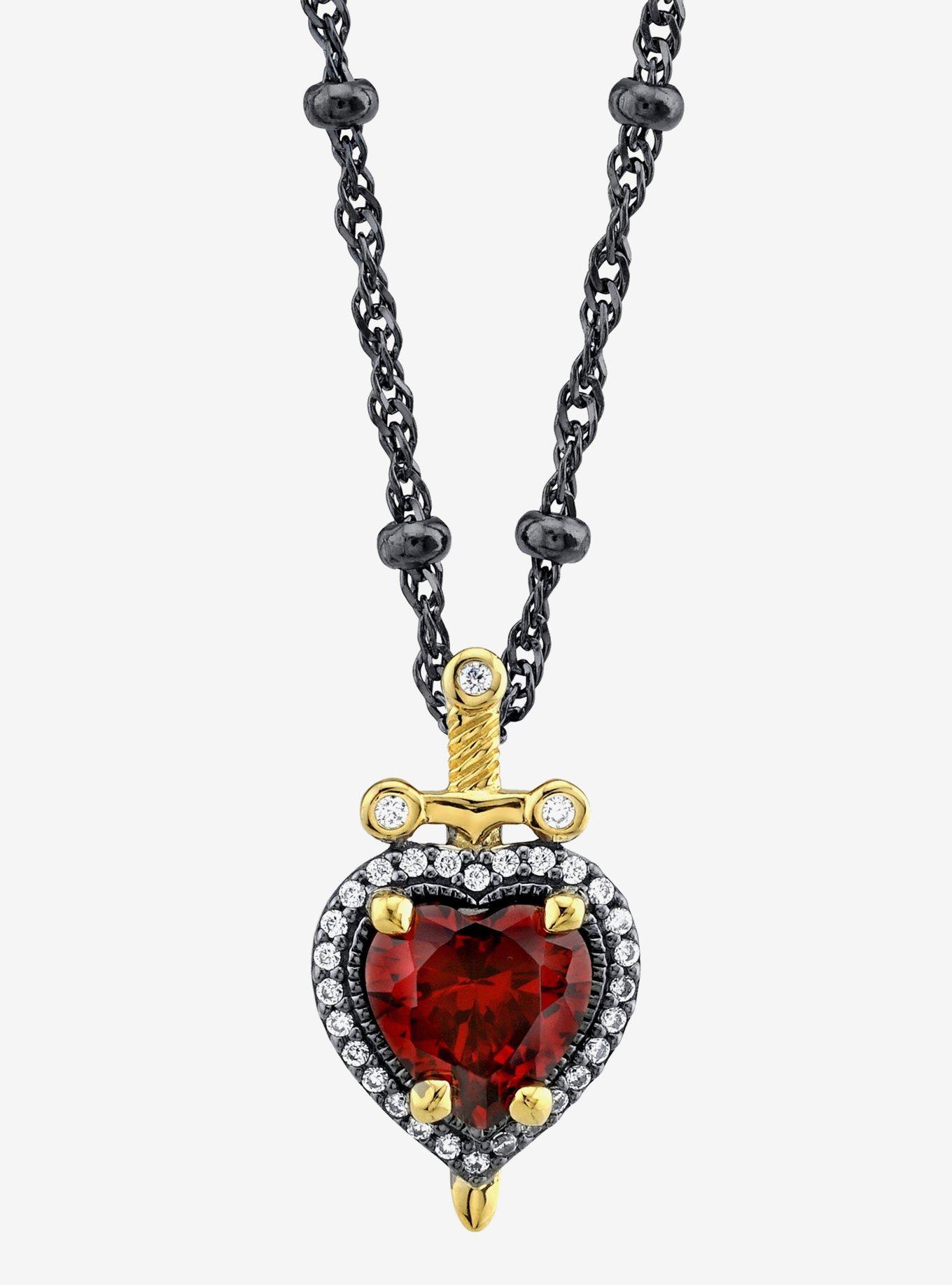 Disney x RockLove Snow White Dagger Heart Necklace | Hot Topic