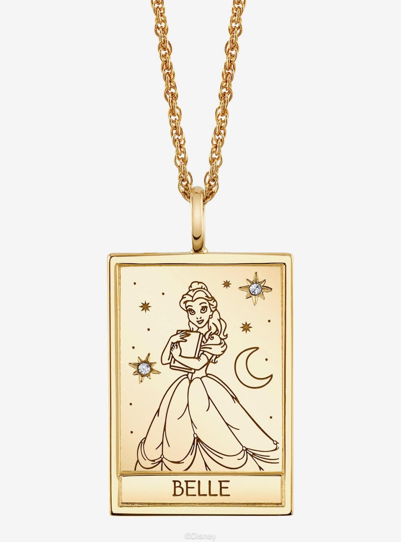 Disney x RockLove Beauty And The Beast Belle Tablet Gold Plated Necklace, , hi-res