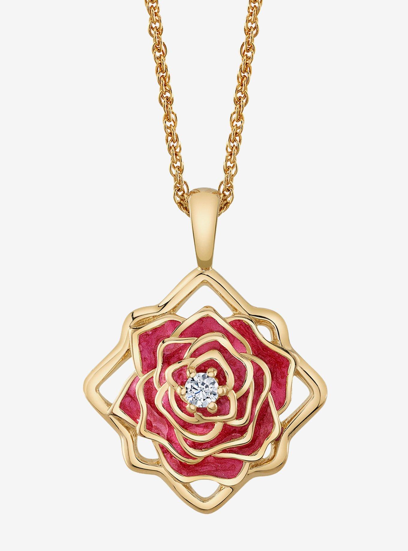 Disney x RockLove Beauty And The Beast Belle Keepsake Gold Plated Necklace, , hi-res