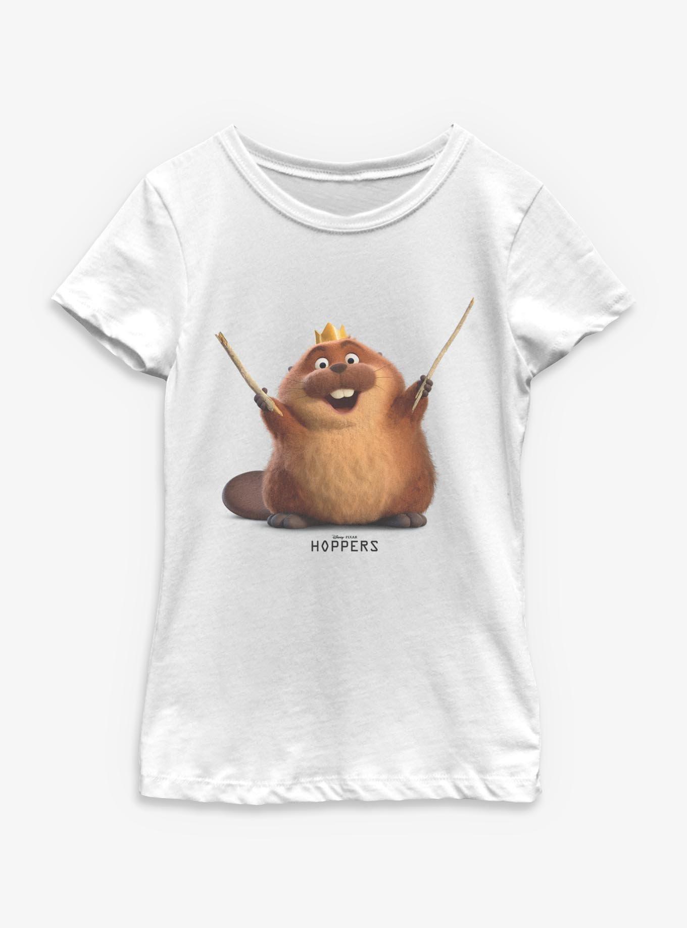 Disney Pixar Hoppers King George Smiling Youth Girls T-Shirt, WHITE, hi-res view 1