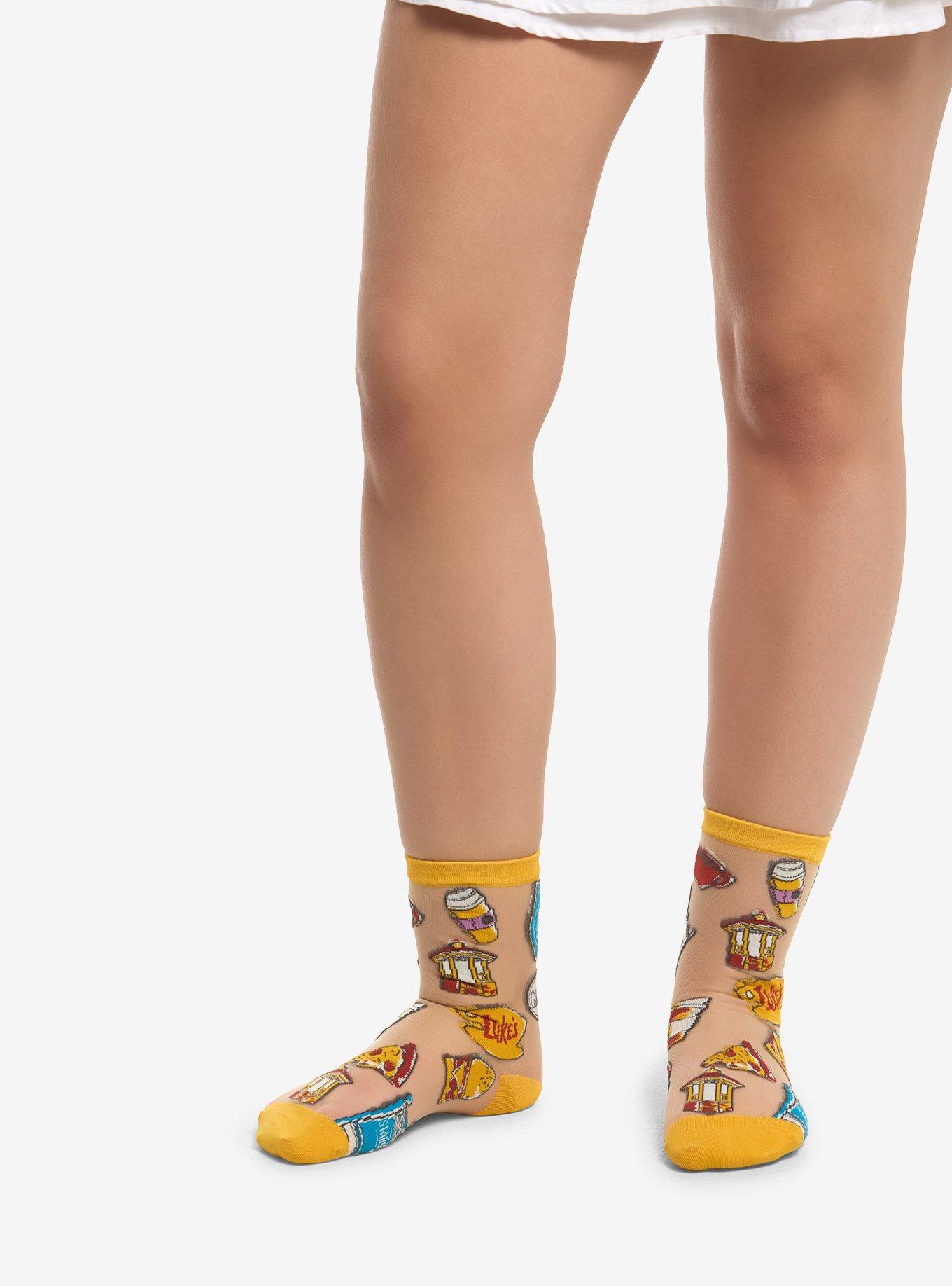 Gilmore Girls Icons Sheer Crew Socks, , hi-res