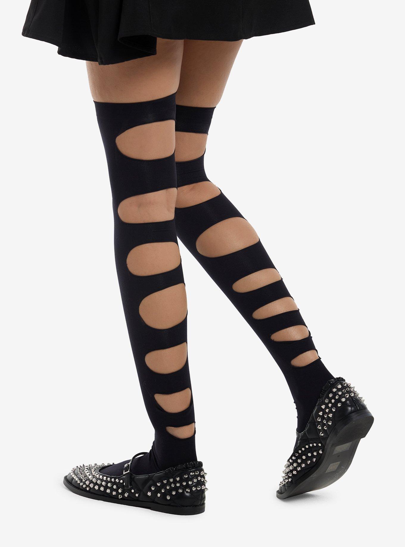 Back Cutout Thigh Highs, , hi-res