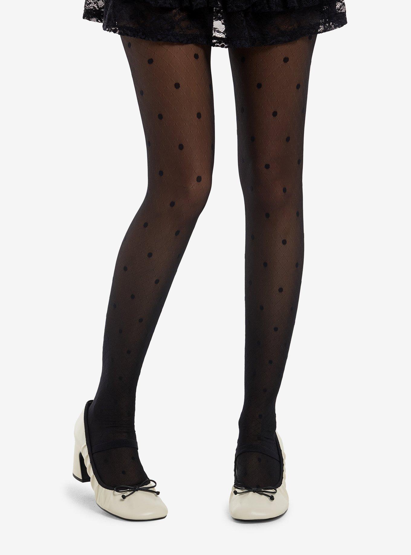 Polka Dot Diamond Sheer Tights, , hi-res view 1