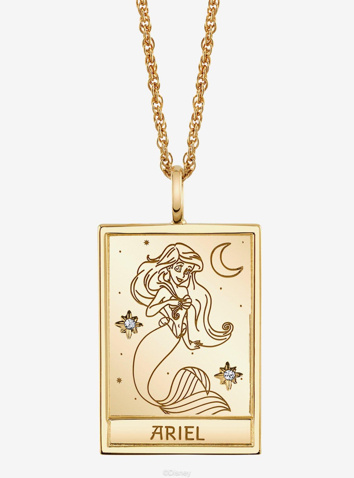 Disney x RockLove The Little Mermaid Ariel Tablet Gold Plated Necklace, , hi-res