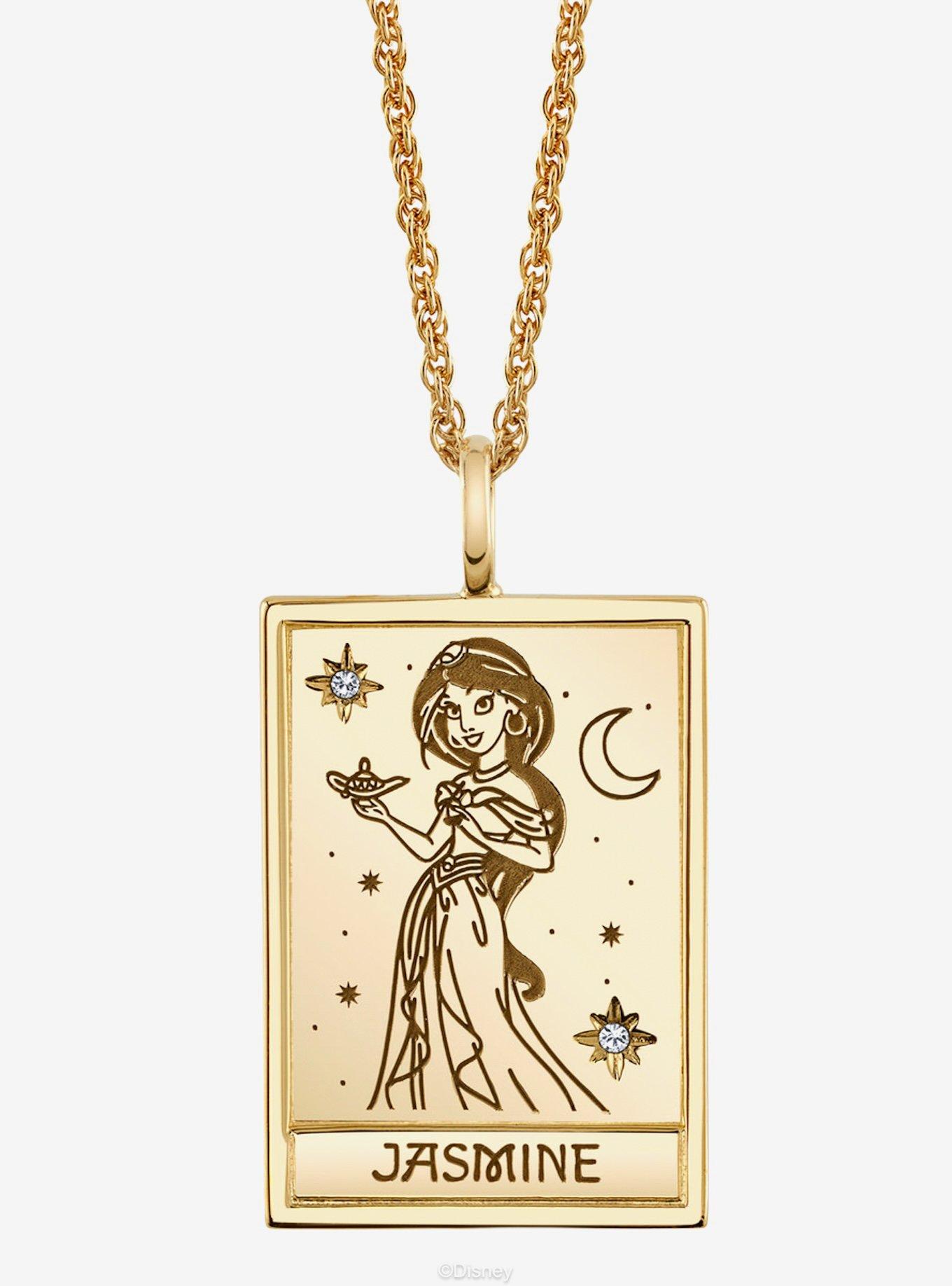 Disney x RockLove Aladdin Jasmine Tablet Gold Plated Necklace