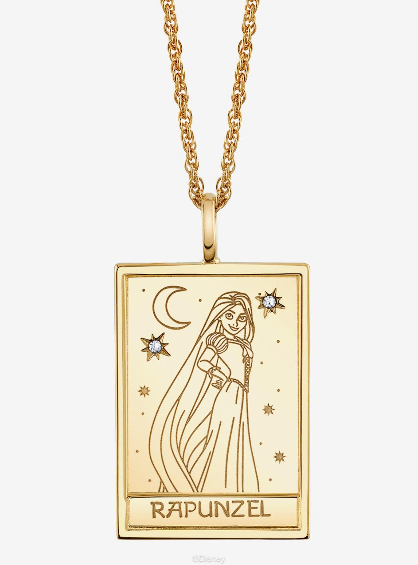 Disney x RockLove Tangled Rapunzel Tablet Gold Plated Necklace, , hi-res