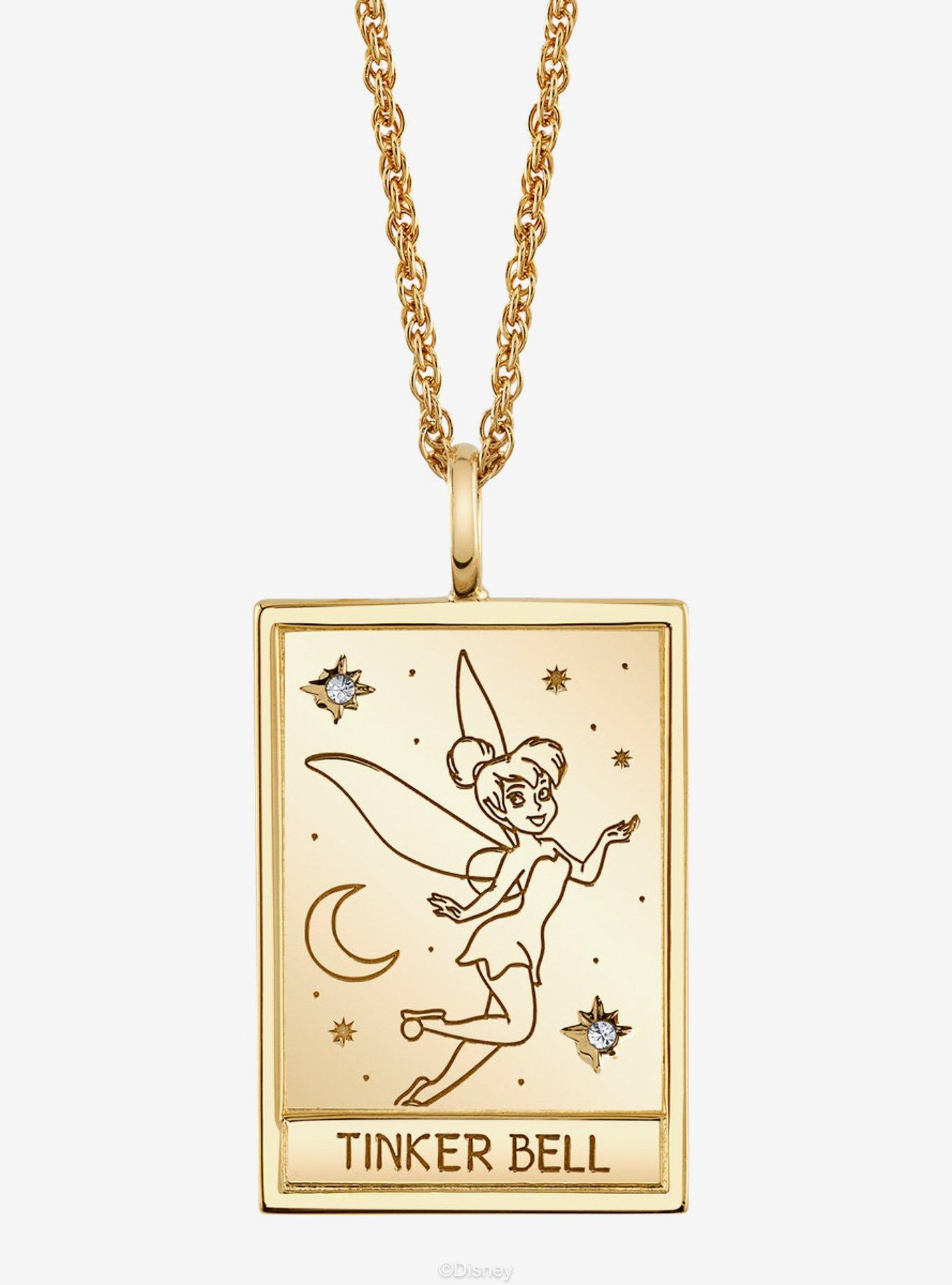 Disney x RockLove Peter Pan Tinker Bell Tablet Gold Plated Necklace, , hi-res