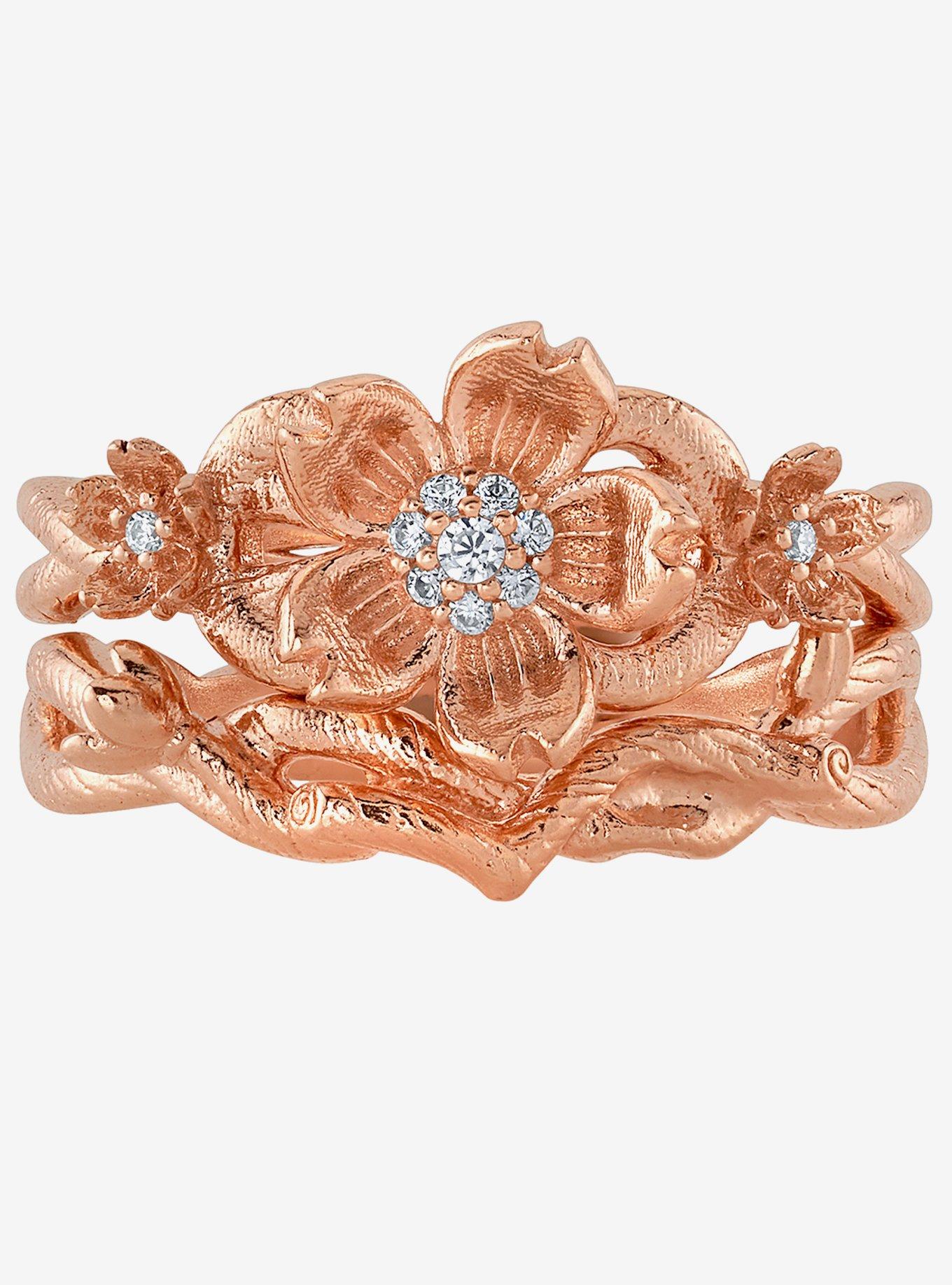Disney x RockLove Mulan Cherry Blossom Stacker Rings, , hi-res