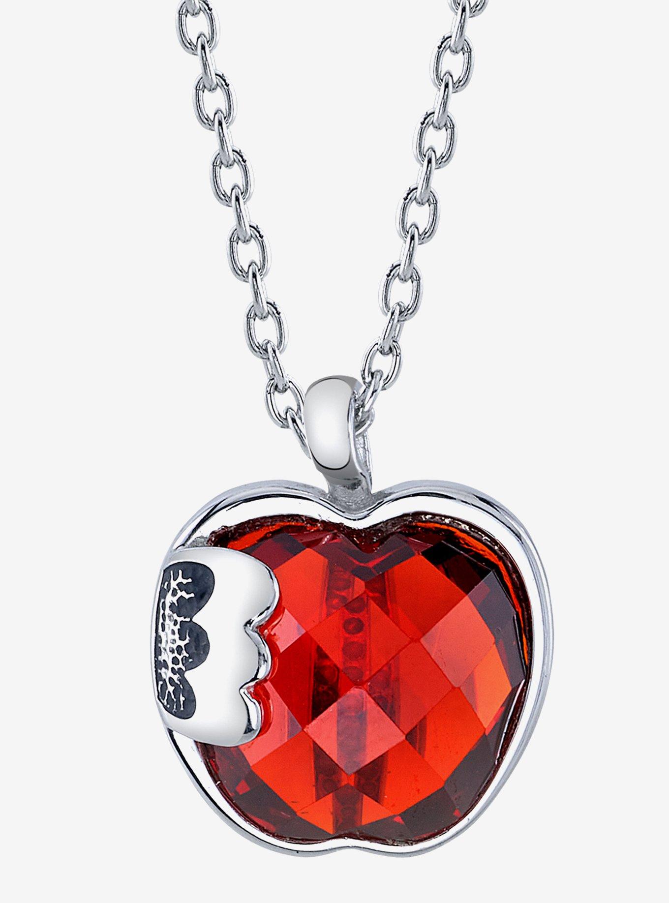 Disney x RockLove Snow White Crystal Take A Bite Apple Necklace, , hi-res