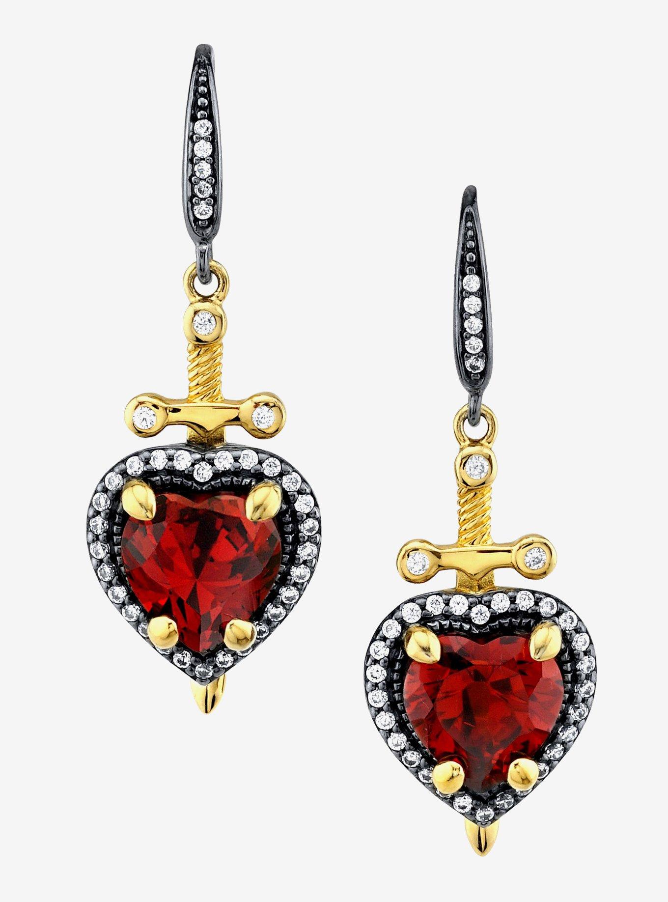 Disney x RockLove Snow White Dagger Heart Earrings, , hi-res