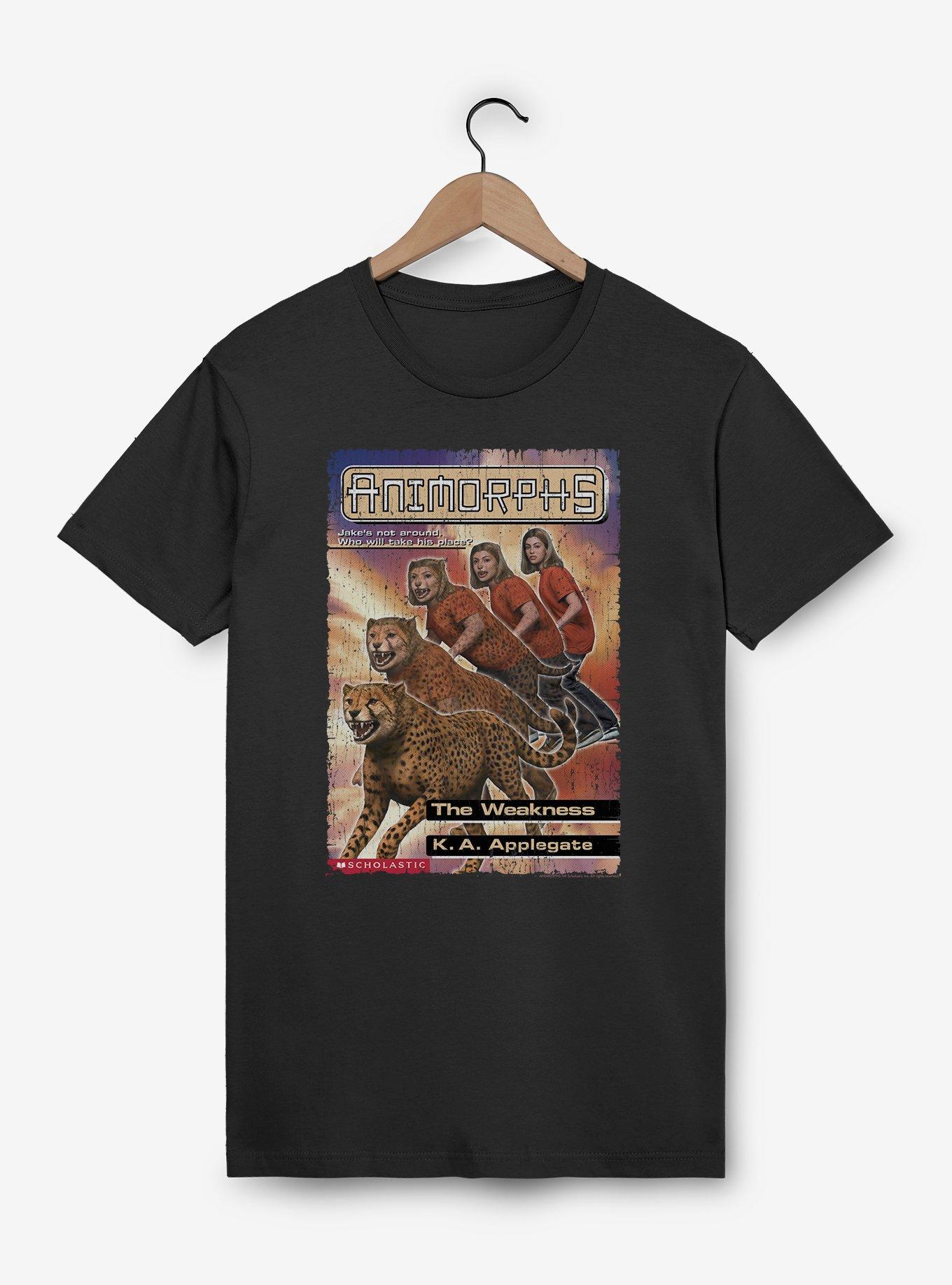 Animorphs The Weakness Cheetah Book Cover T-Shirt, BLACK, hi-res view 1