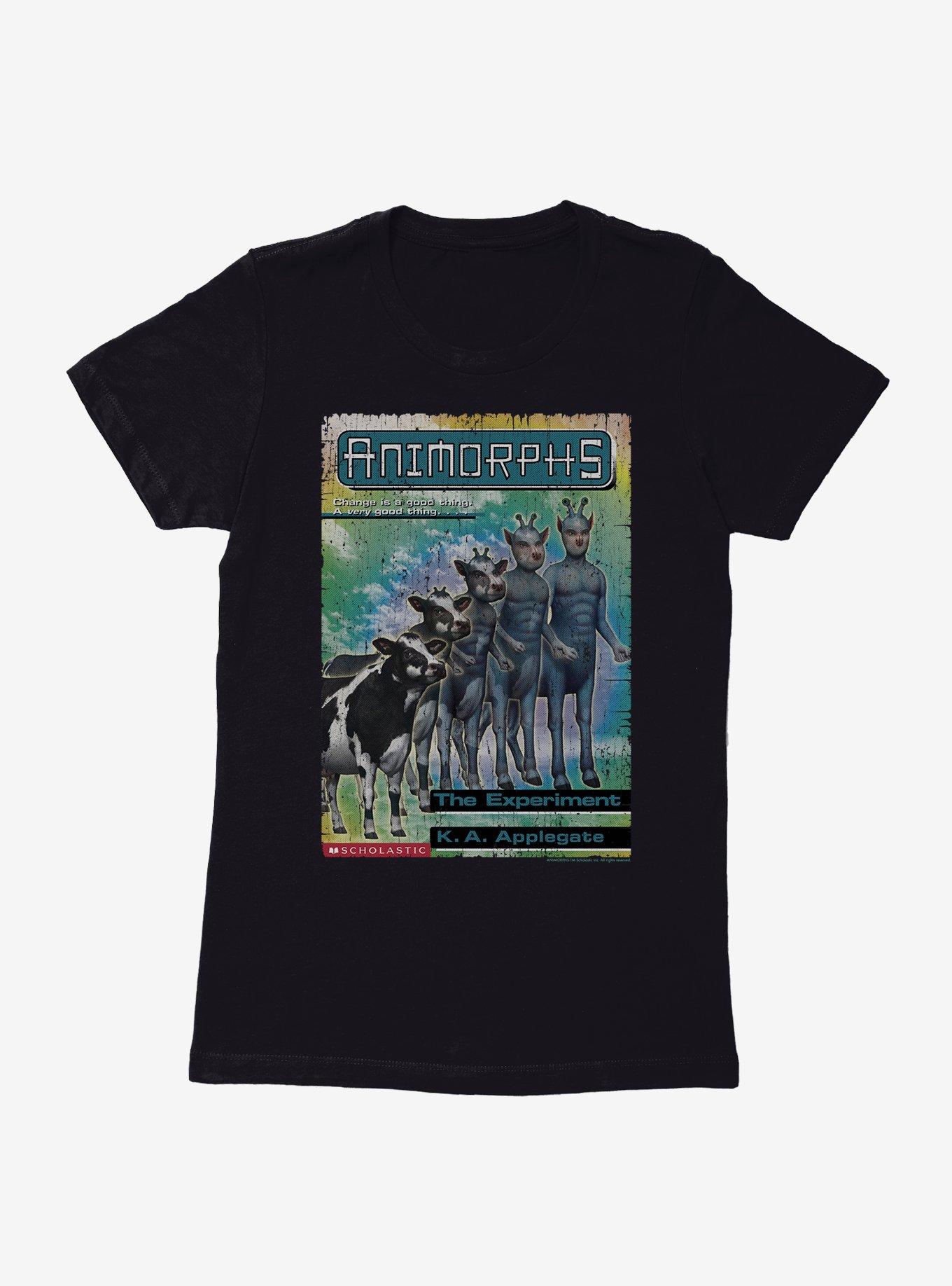 Animorphs The Experiment Alien Cow Book Cover Womens T-Shirt, BLACK, hi-res view 1