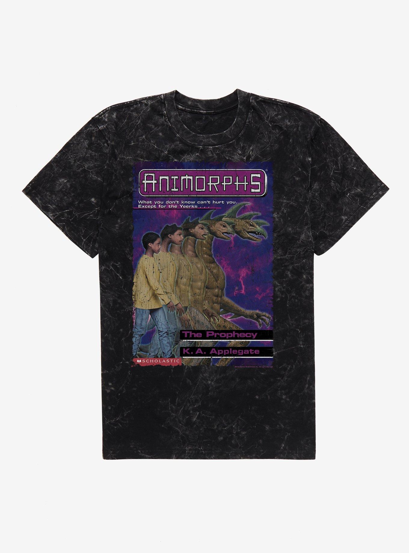 Animorphs The Prophecy Monster Book Cover Mineral Wash T-Shirt, BLACK MINERAL WASH, hi-res view 1
