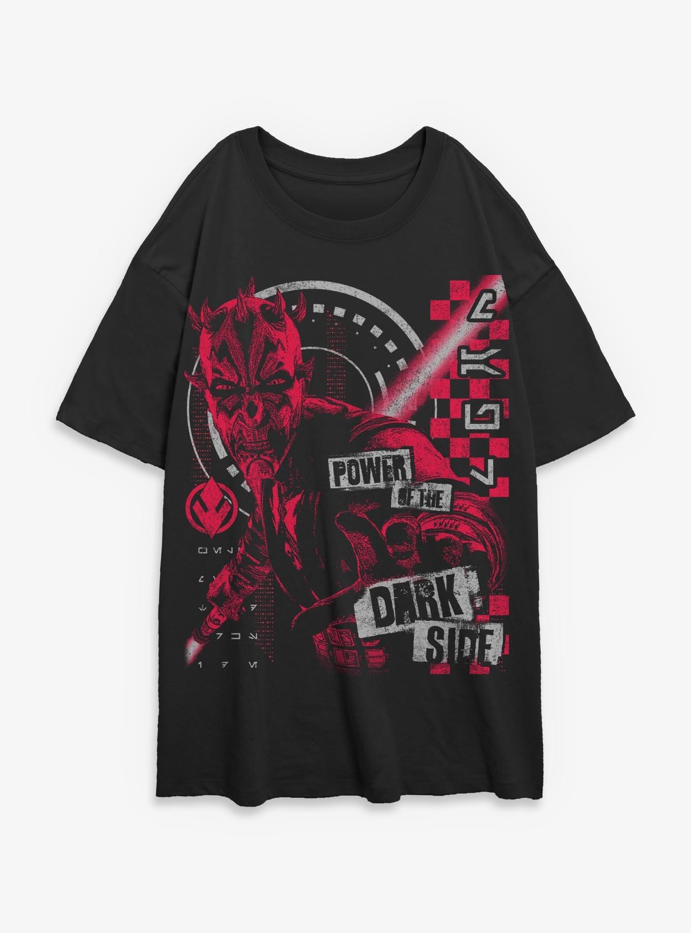 Star Wars Maul Power Of The Dark Side Girls Oversized T-Shirt, BLACK, hi-res view 1