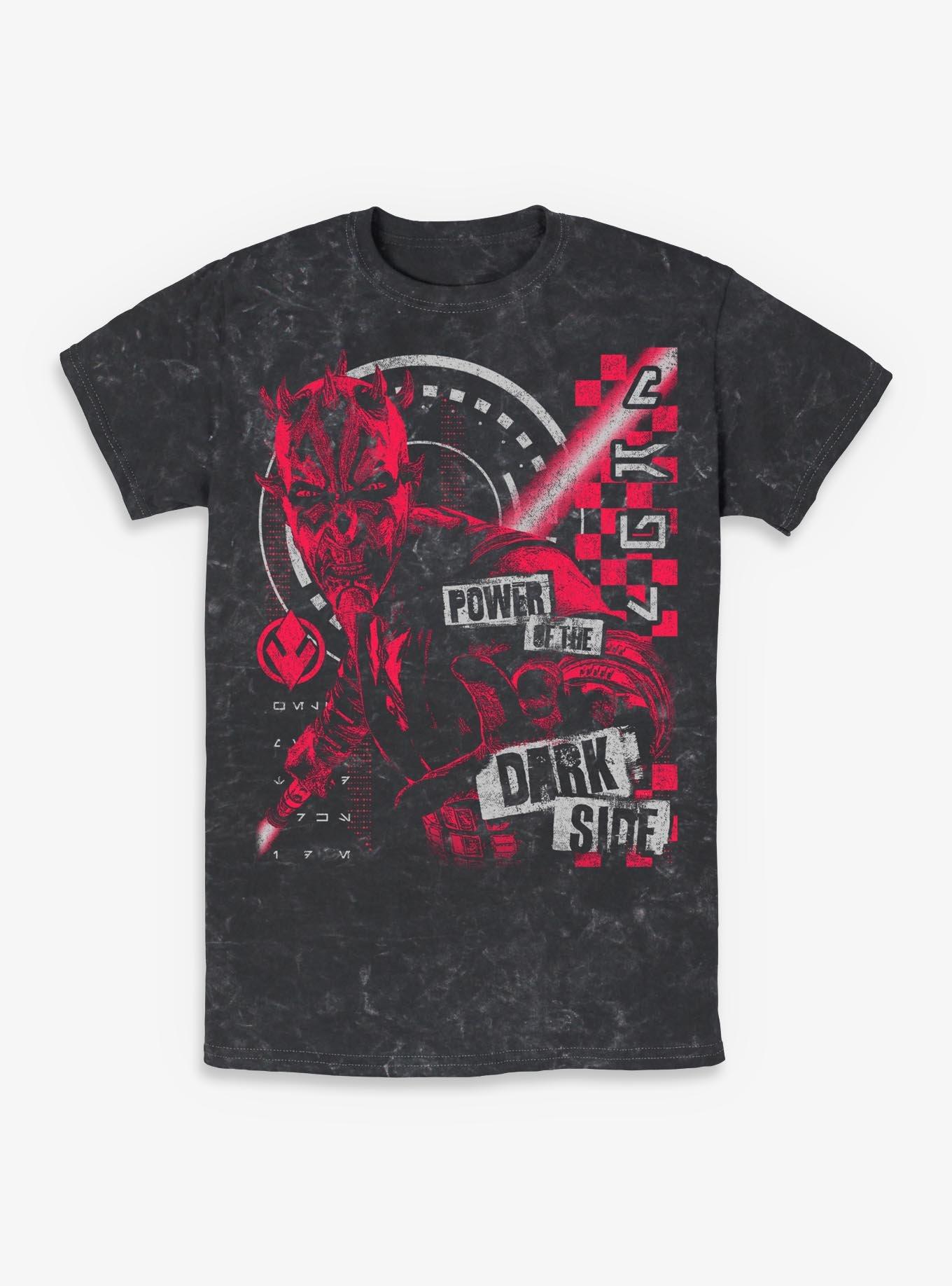 Star Wars: Maul Shadow Lord Power Of The Dark Side Mineral Wash T-Shirt Hot Topic Exclusive, , hi-res