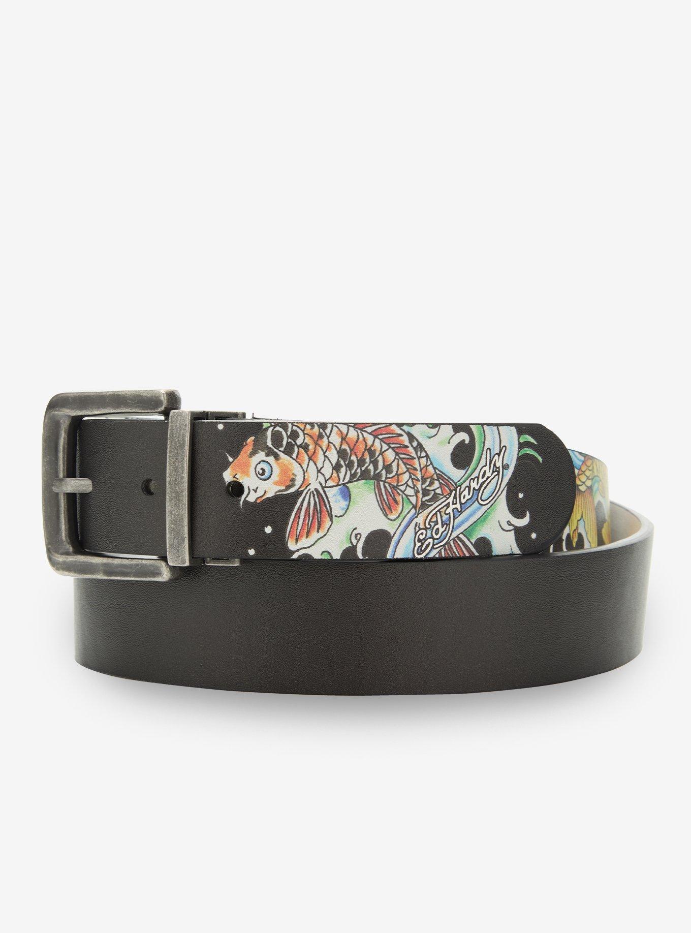 Ed Hardy Skull Fish Reversible Belt