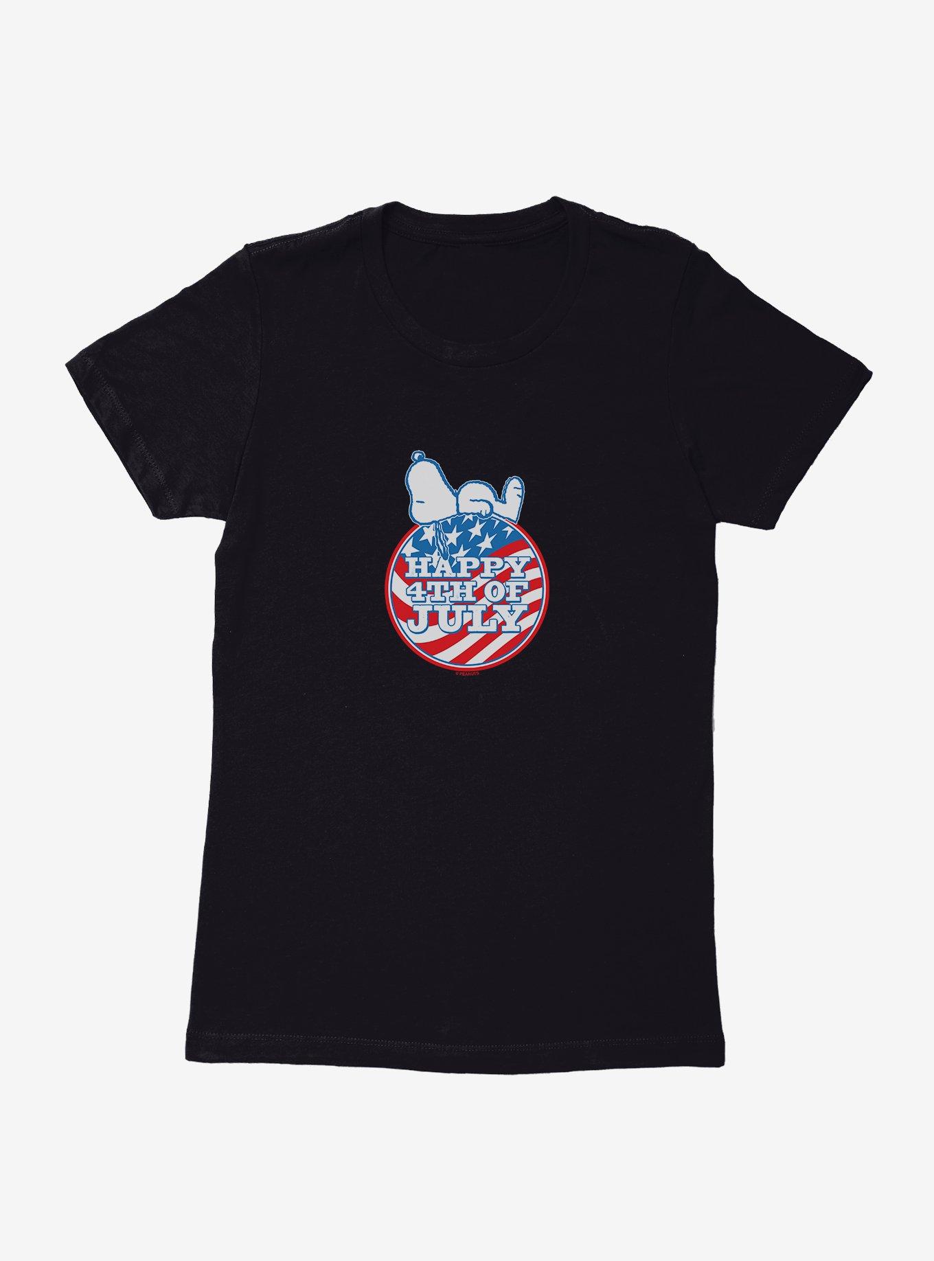 Peanuts Snoopy Happy 4th Of July Womens T-Shirt
