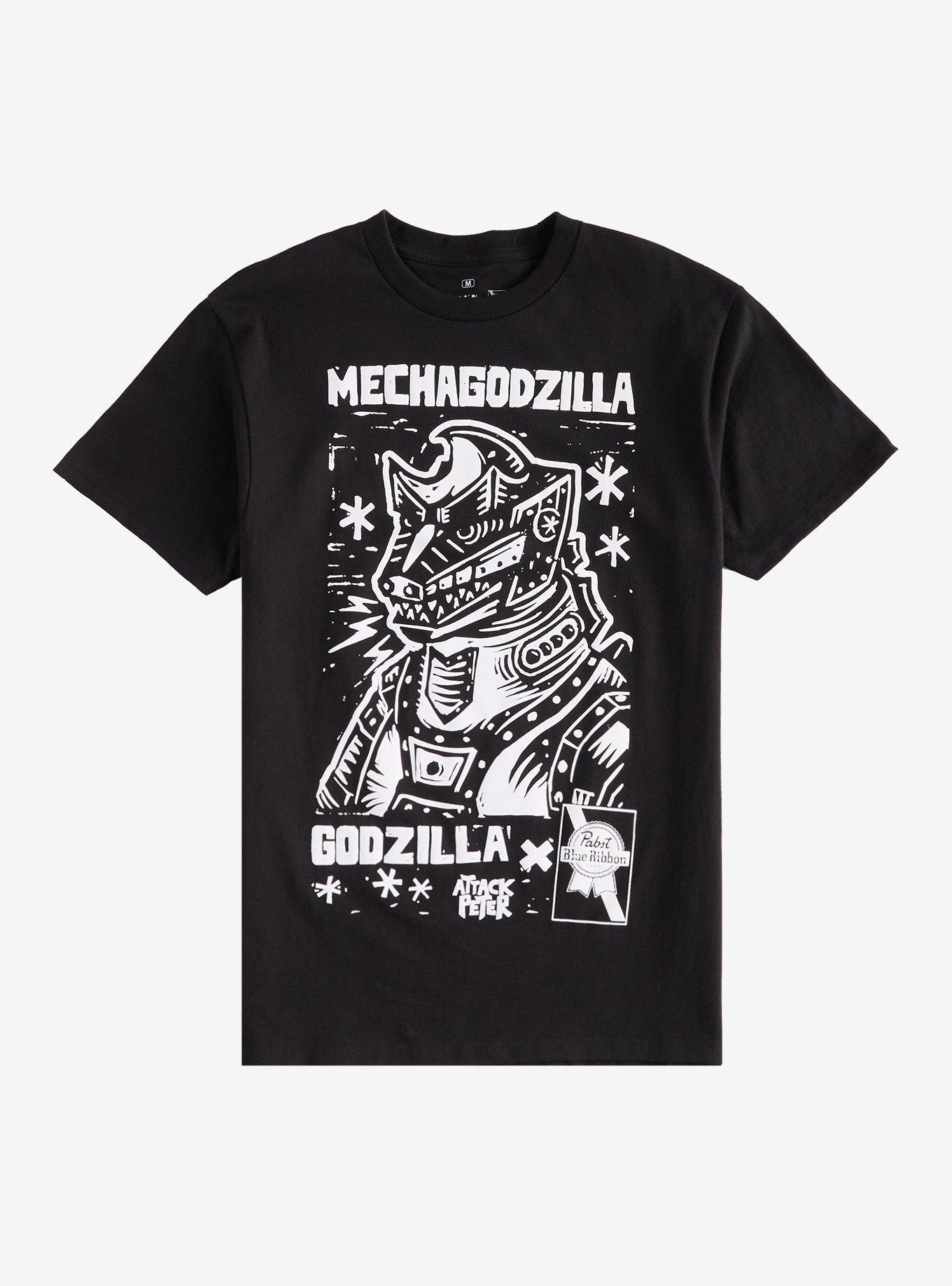 Godzilla X Pabst Blue Ribbon Mechagodzilla T-Shirt By Attack Peter