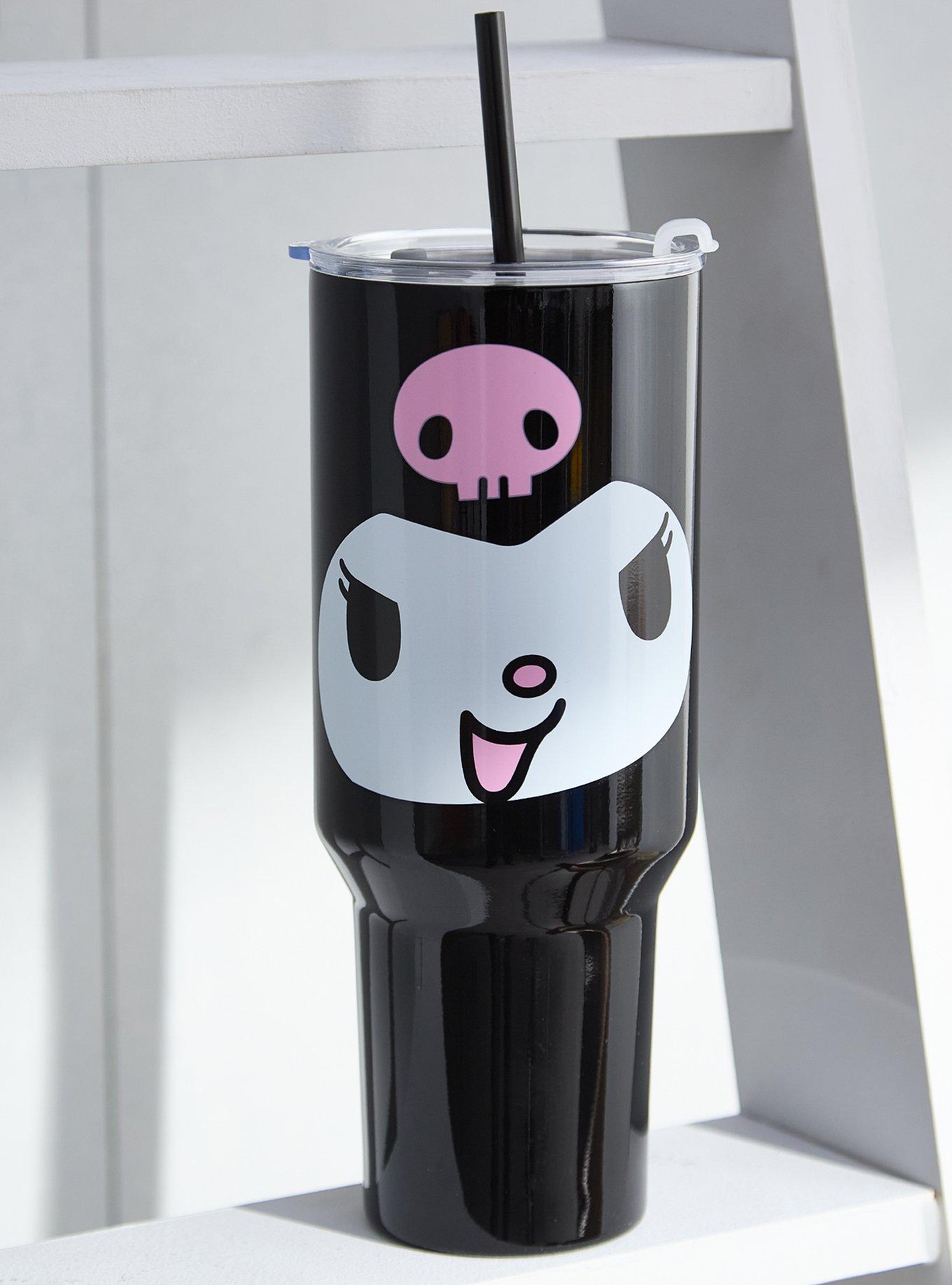 Sanrio Kuromi Face Straw Tumbler with Handle, , hi-res