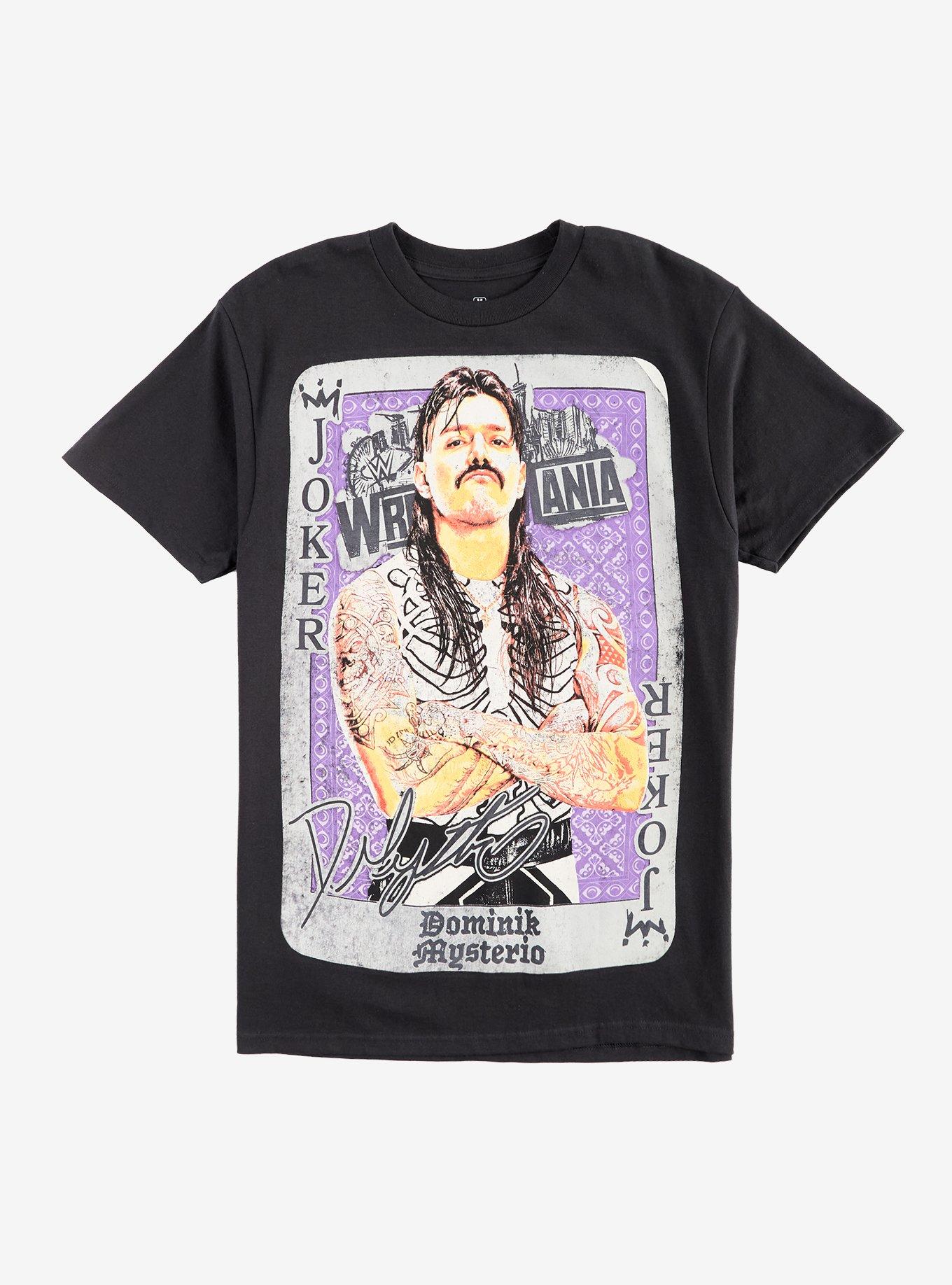 WWE Dominik Mysterio WrestleMania Card T-Shirt, , hi-res