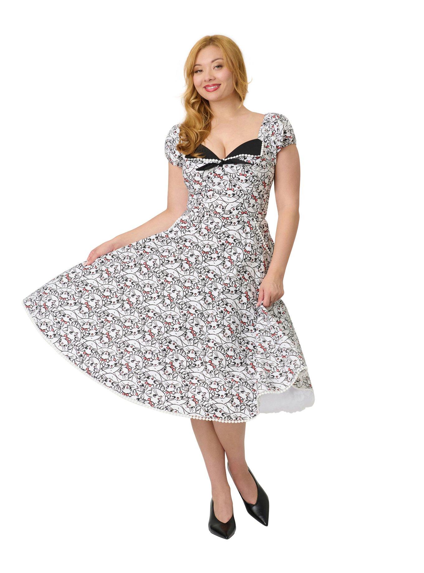 Disney Aristocats Collection by Unique Vintage Disney Marie All Over Print Swing Dress, , hi-res