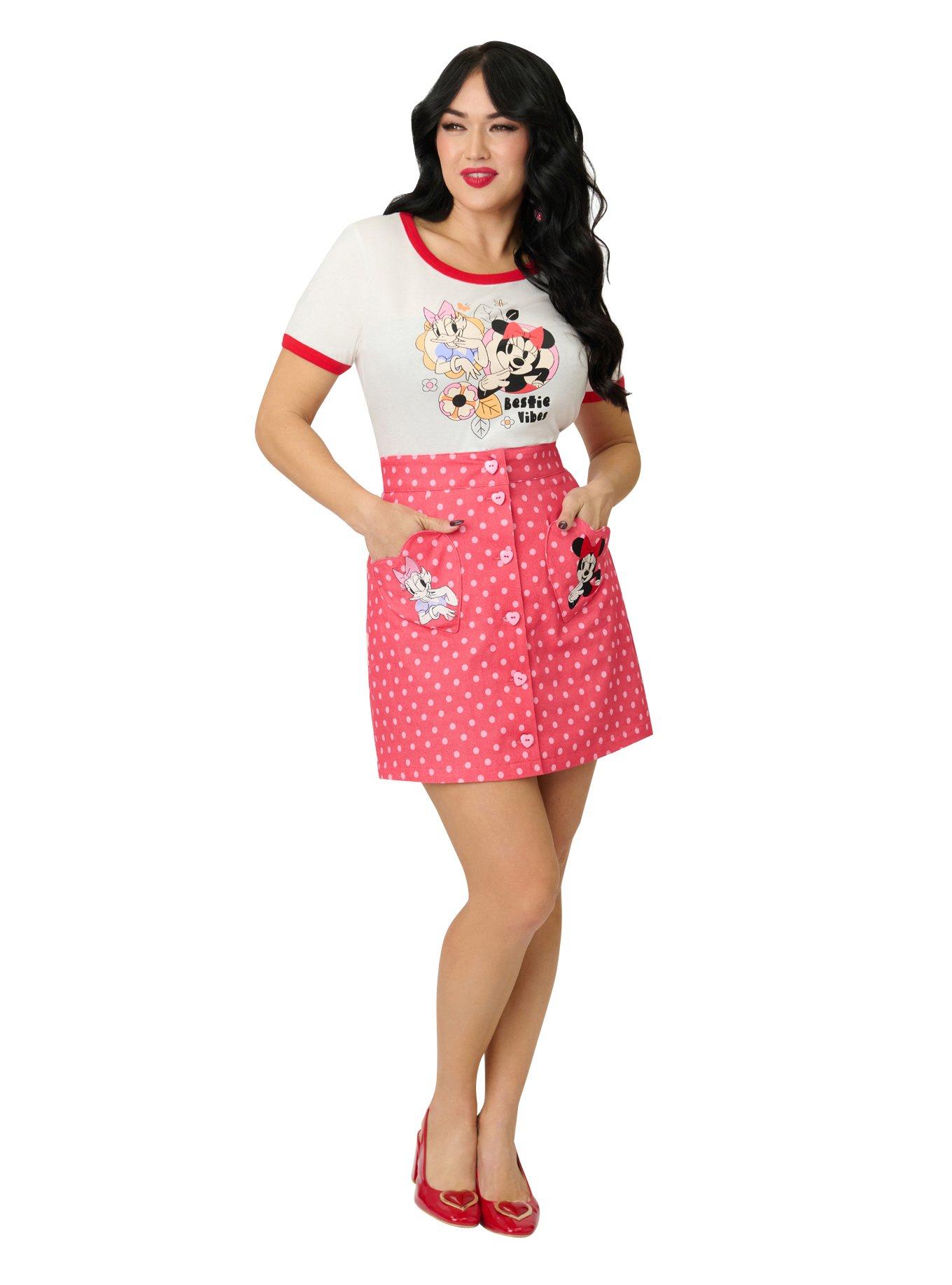 Disney Mickey & Friends Collection by Smak Parlour Minnie & Daisy Galentines Mini Skirt, , hi-res