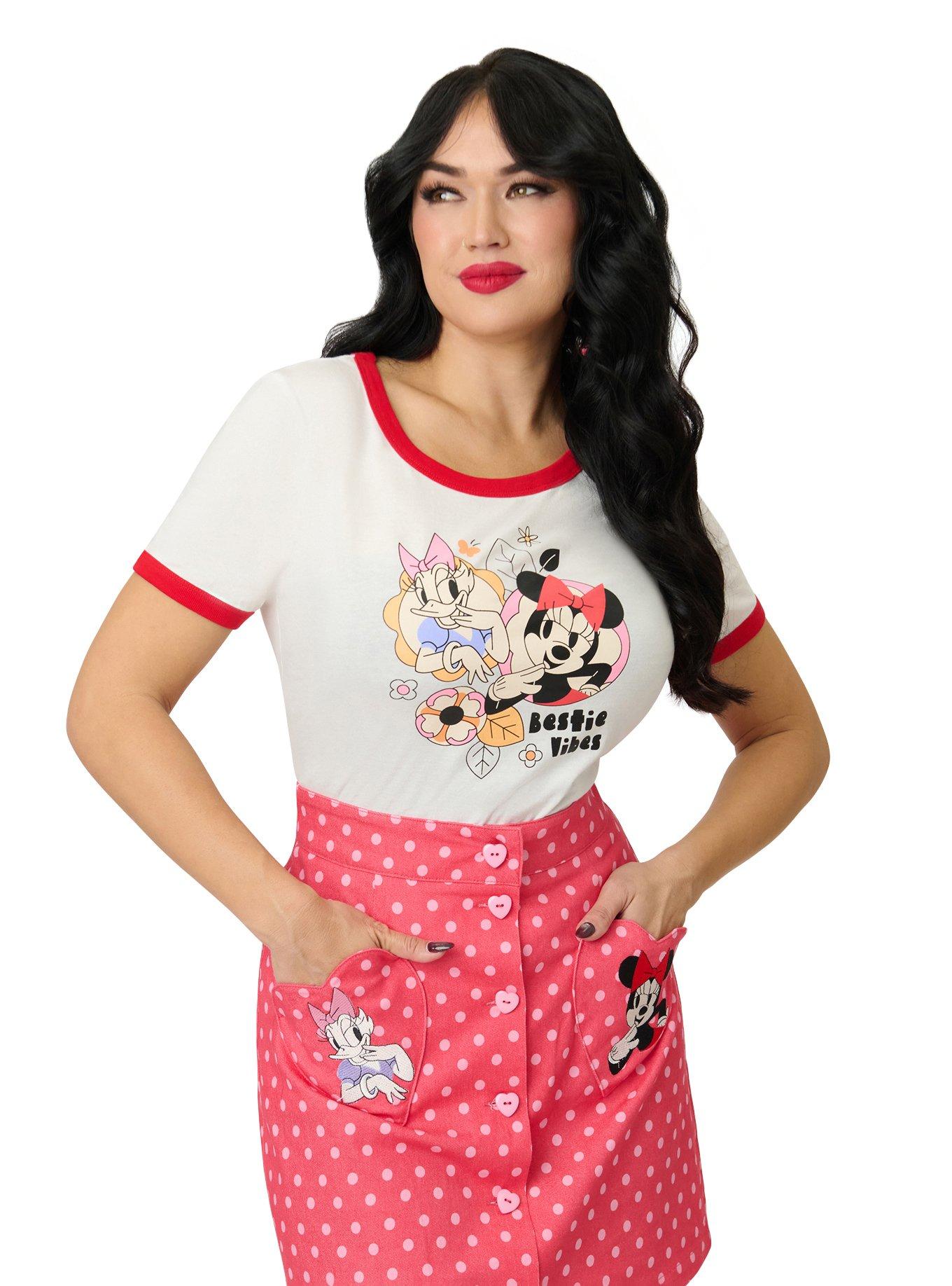 Disney Mickey & Friends Collection by Unique Vintage Bestie Vibes Unisex Ringer Graphic Tee, , hi-res