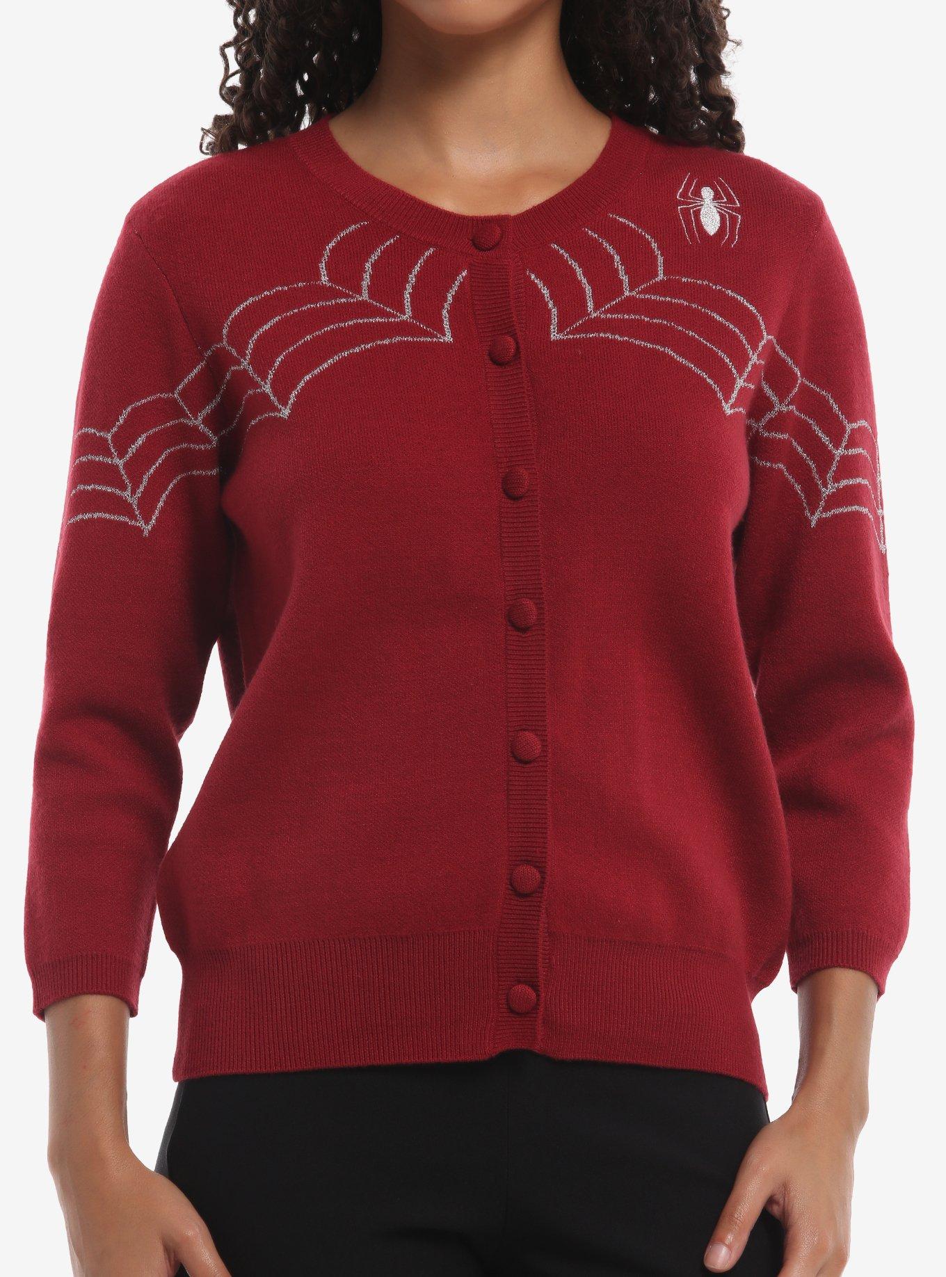 Her Universe Marvel Spider-Man Webs Three-Quarter Sleeve Cardigan Her Universe Exclusive, , hi-res
