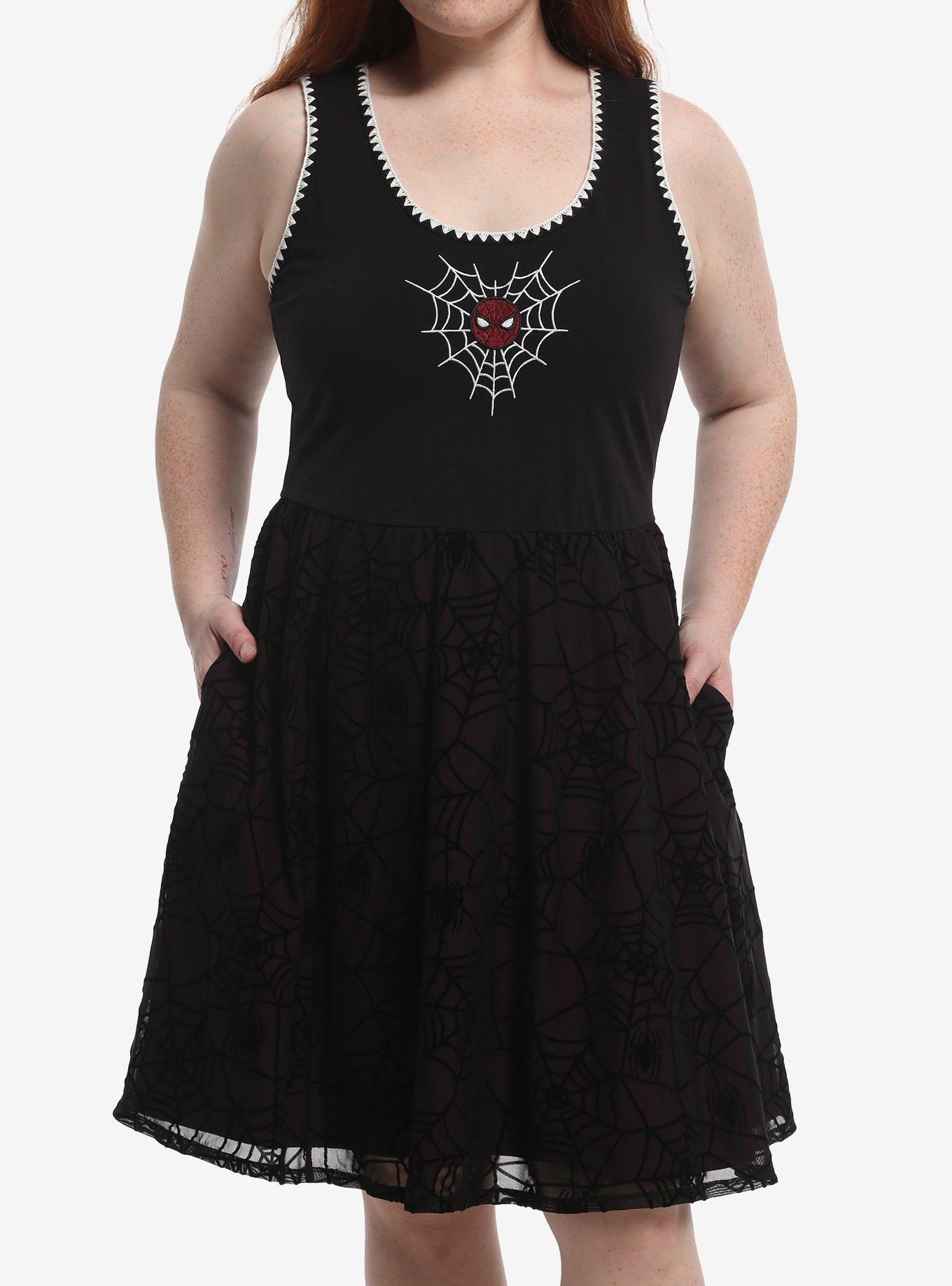 Her Universe Marvel Spider-Man Web Heart Plus Size Dress Her Universe Exclusive, , hi-res